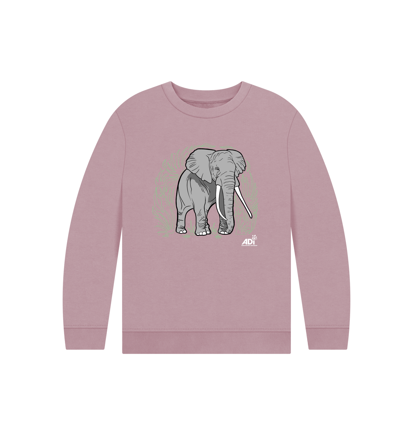 Mauve Printed Kids Jumper Front