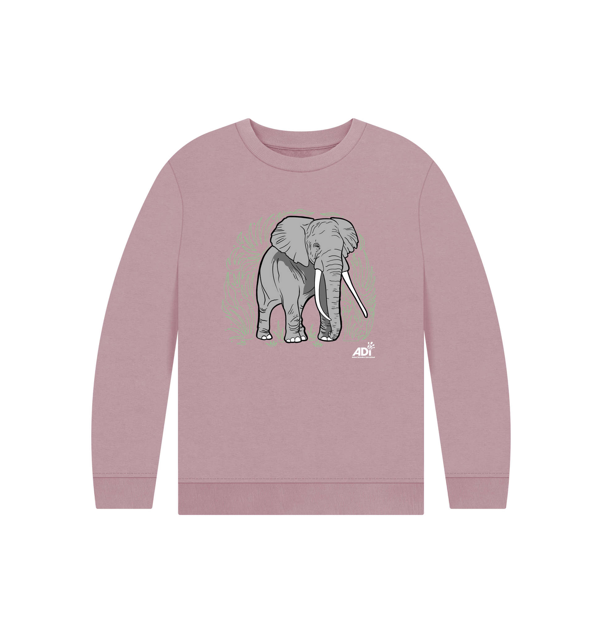 Mauve Printed Kids Jumper Front