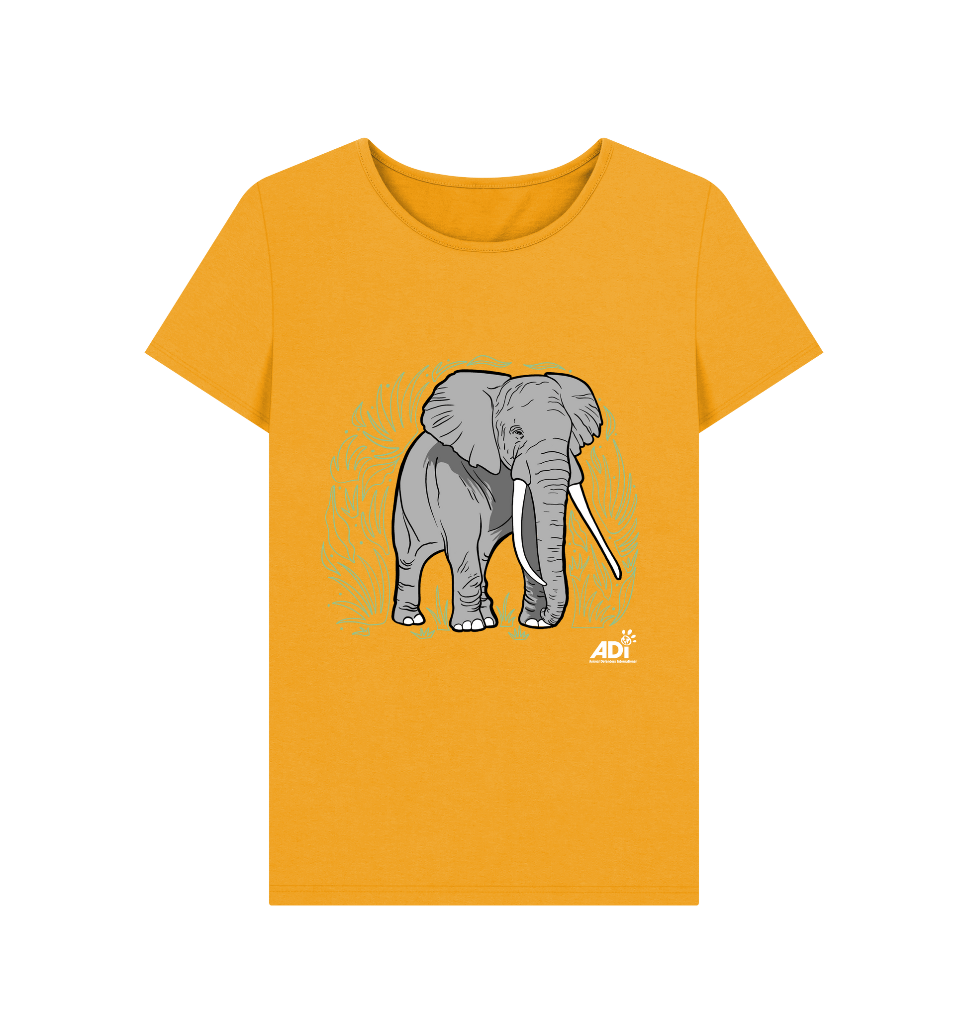 Mustard Printed T-shirt Front