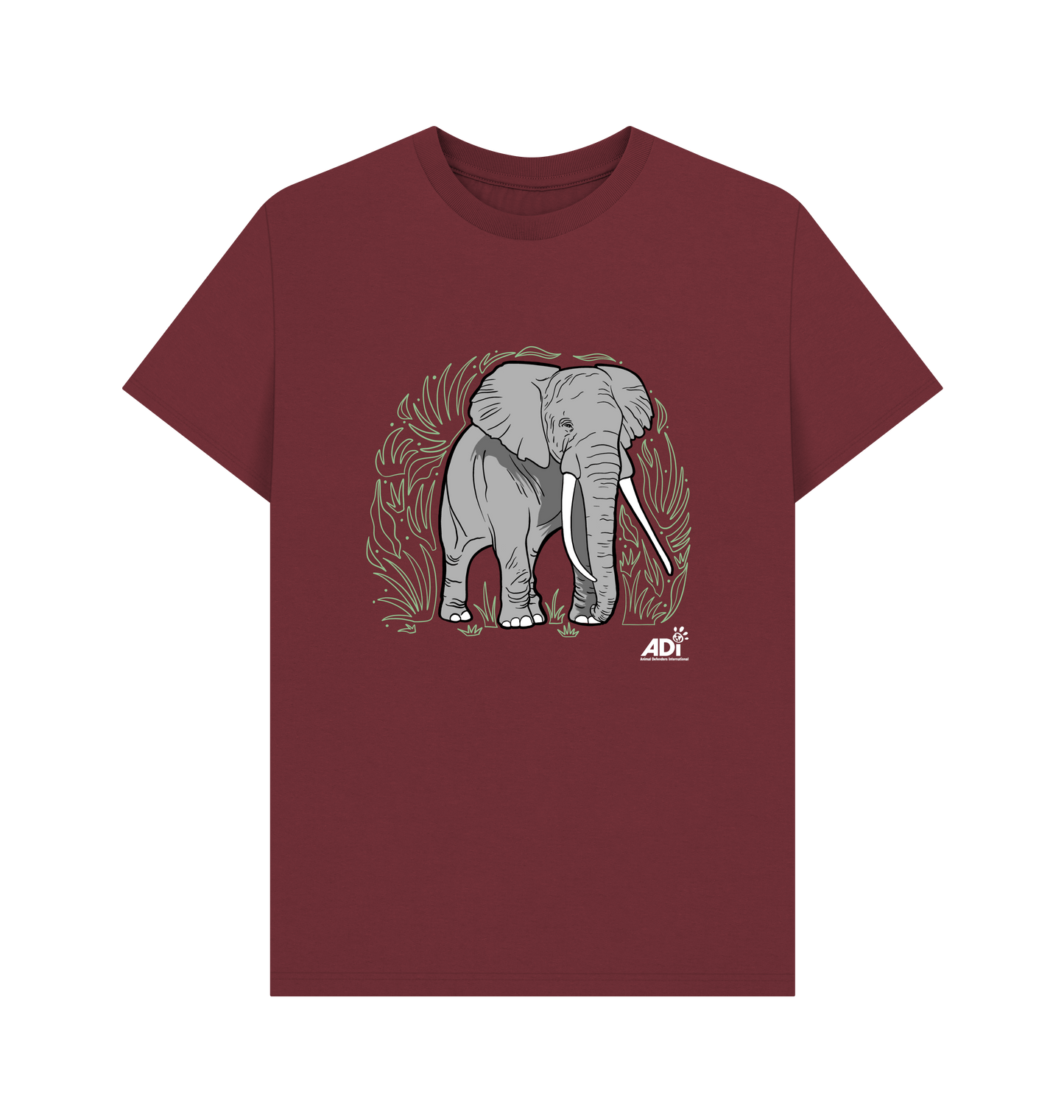 Red Wine Printed T-shirt Front