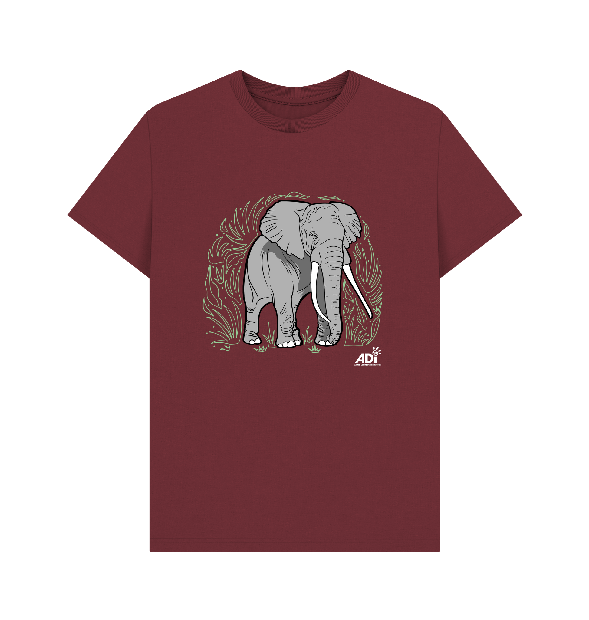 Red Wine Printed T-shirt Front