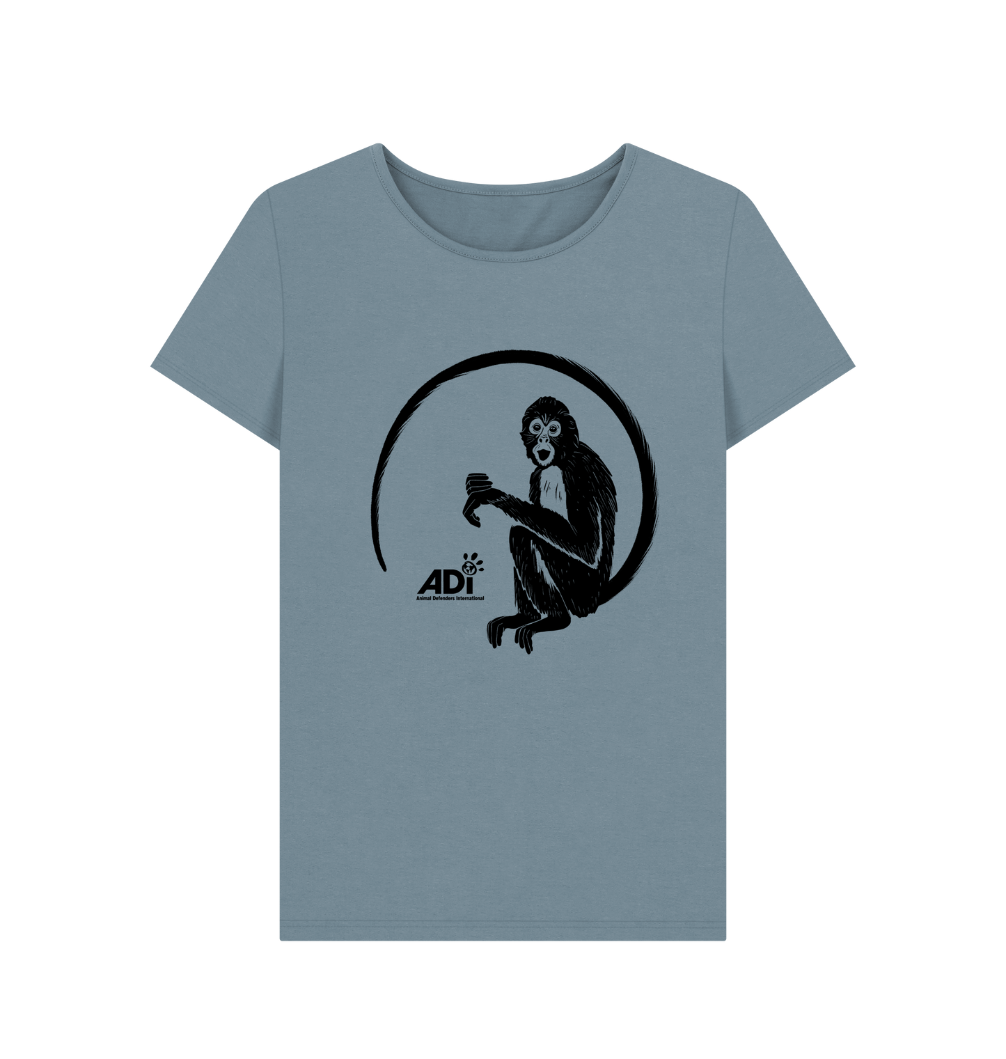 Stone Blue Printed T-shirt Front
