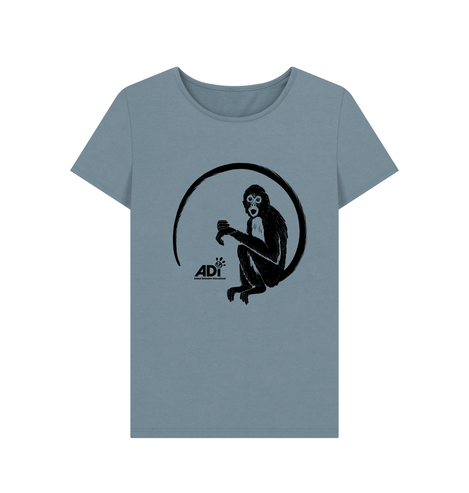 Stone Blue Printed T-shirt Front