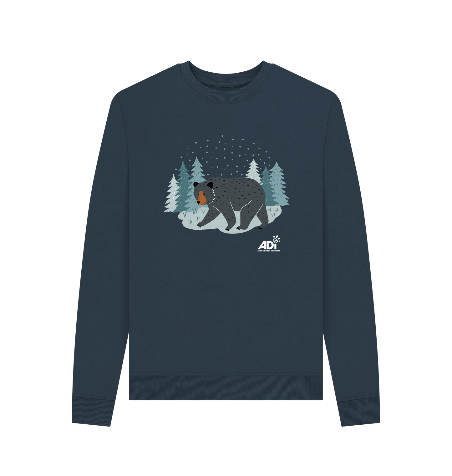 Navy Blue Printed Sweater Front