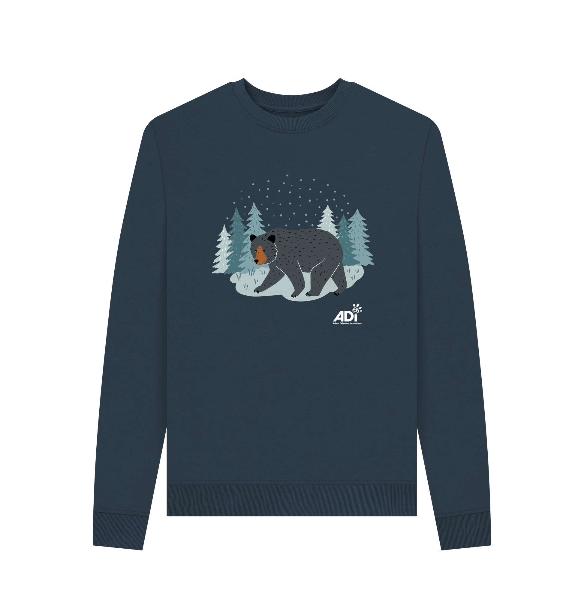 Navy Blue Printed Sweater Front