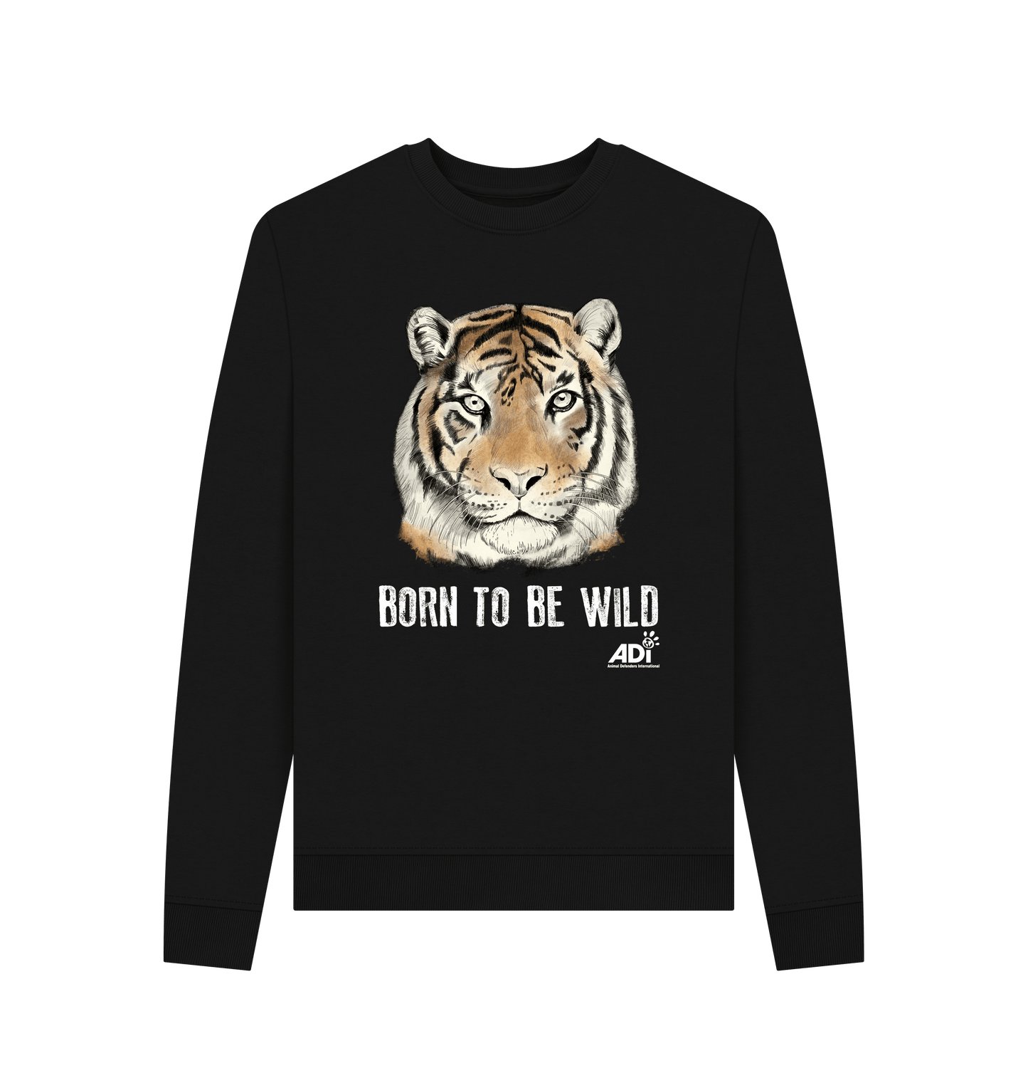Black Printed Sweater Front