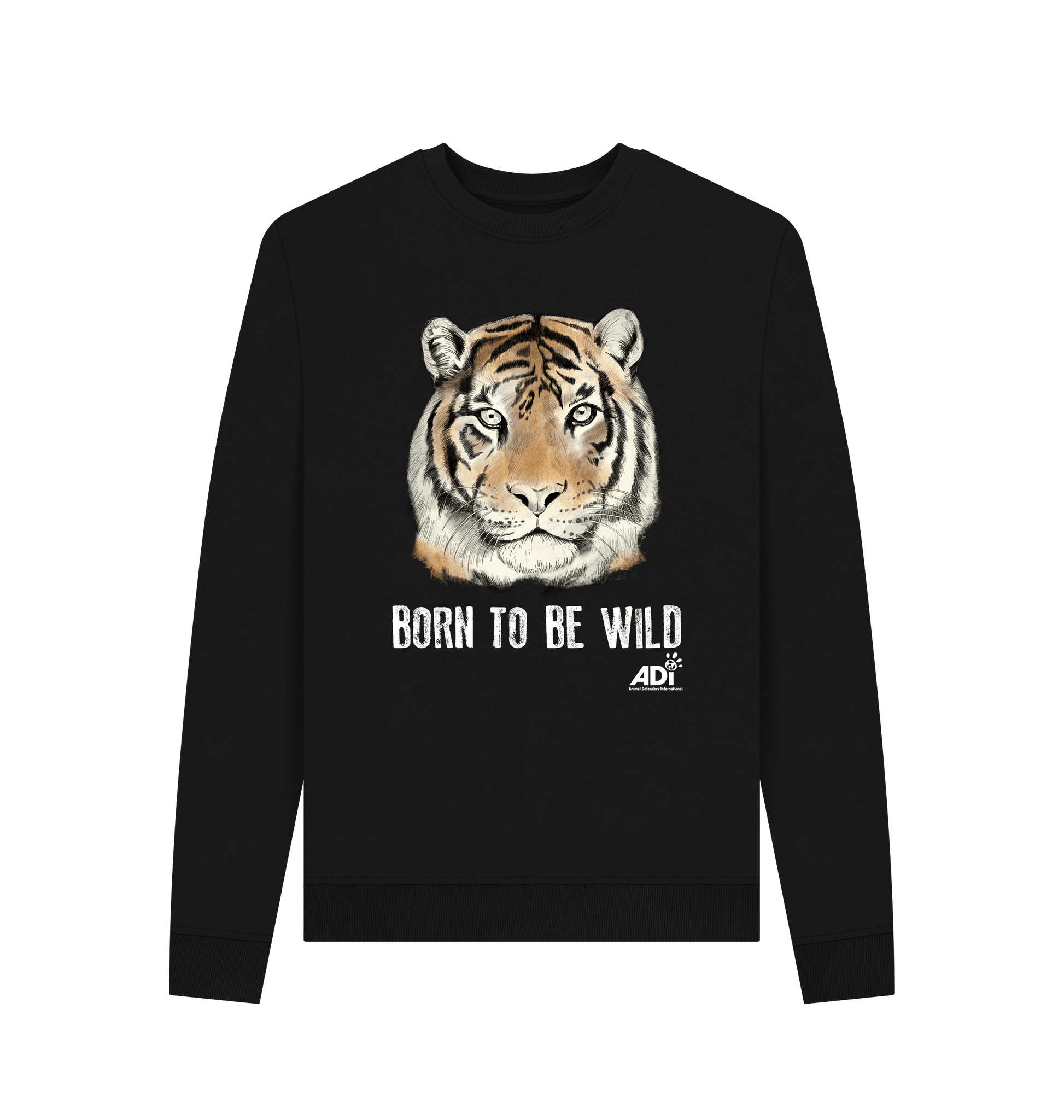 Black Printed Sweater Front