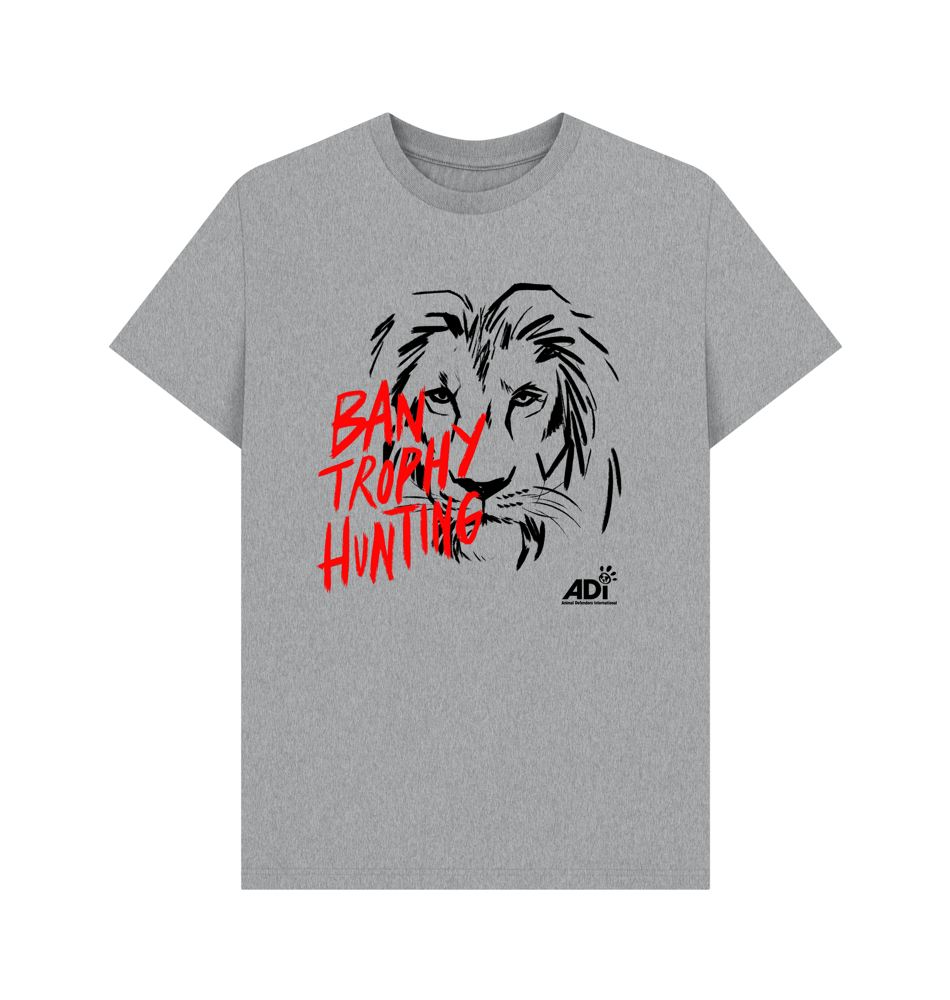Athletic Grey Printed T-shirt Front