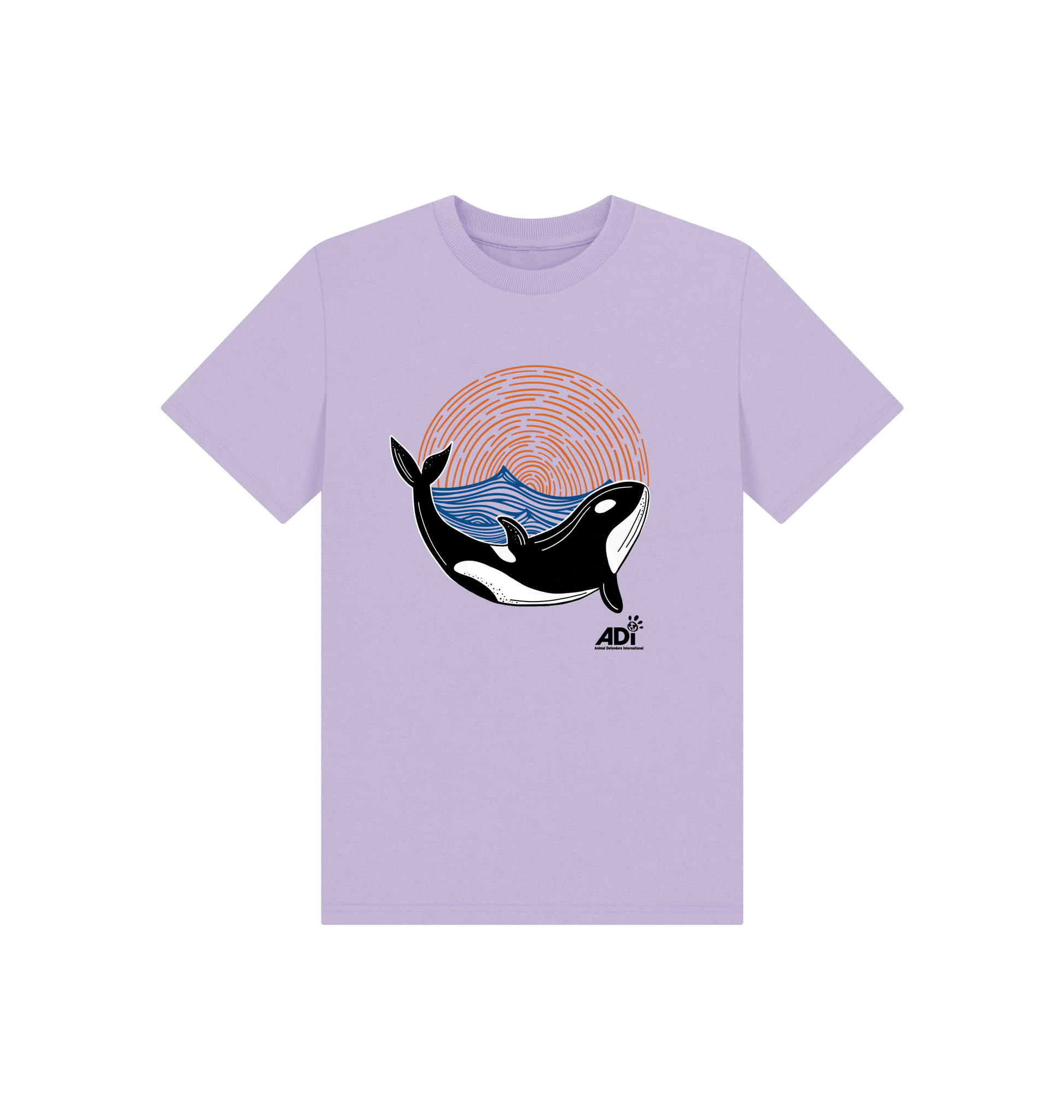 Soft Lilac Printed Kids T-Shirt Front