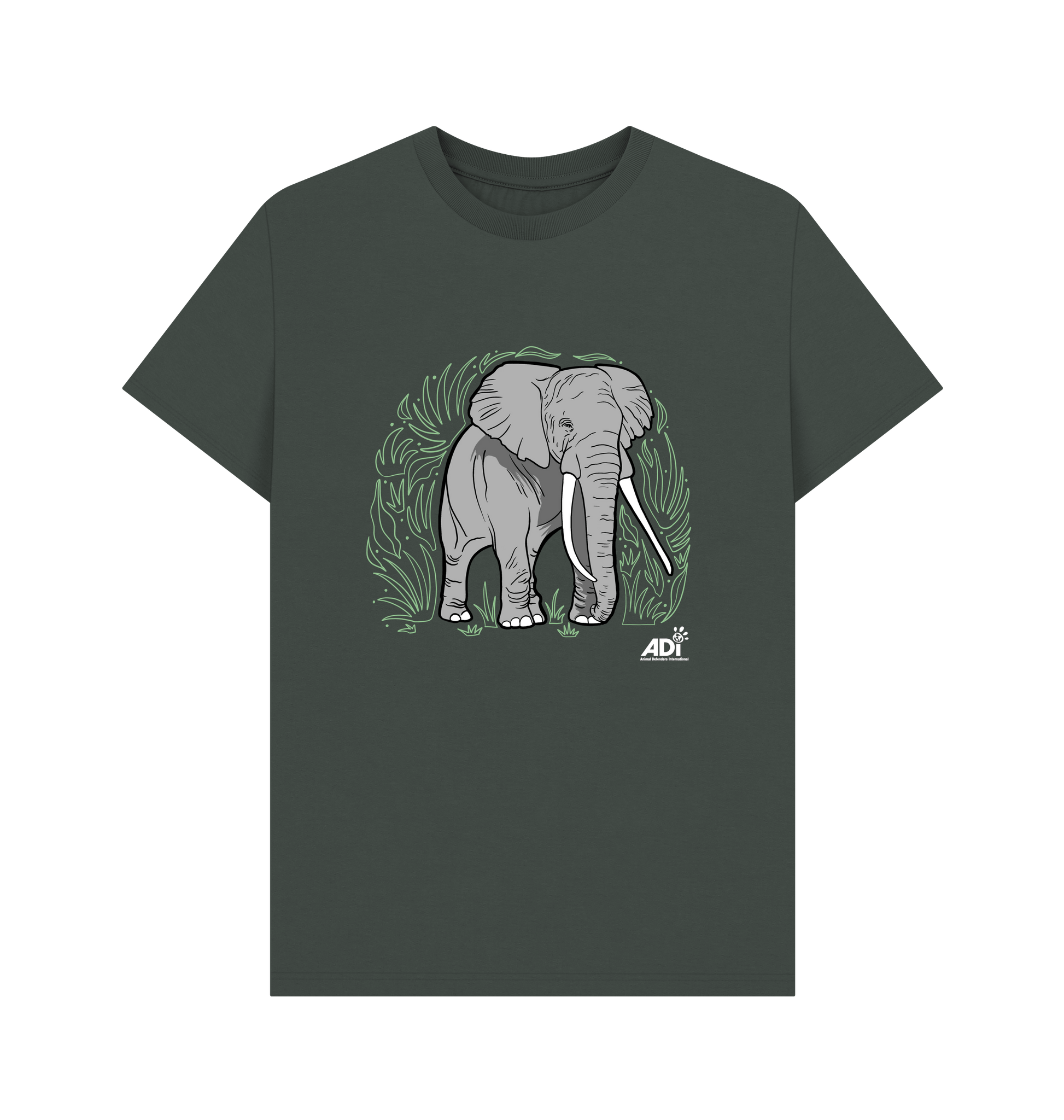 Dark Grey Printed T-shirt Front