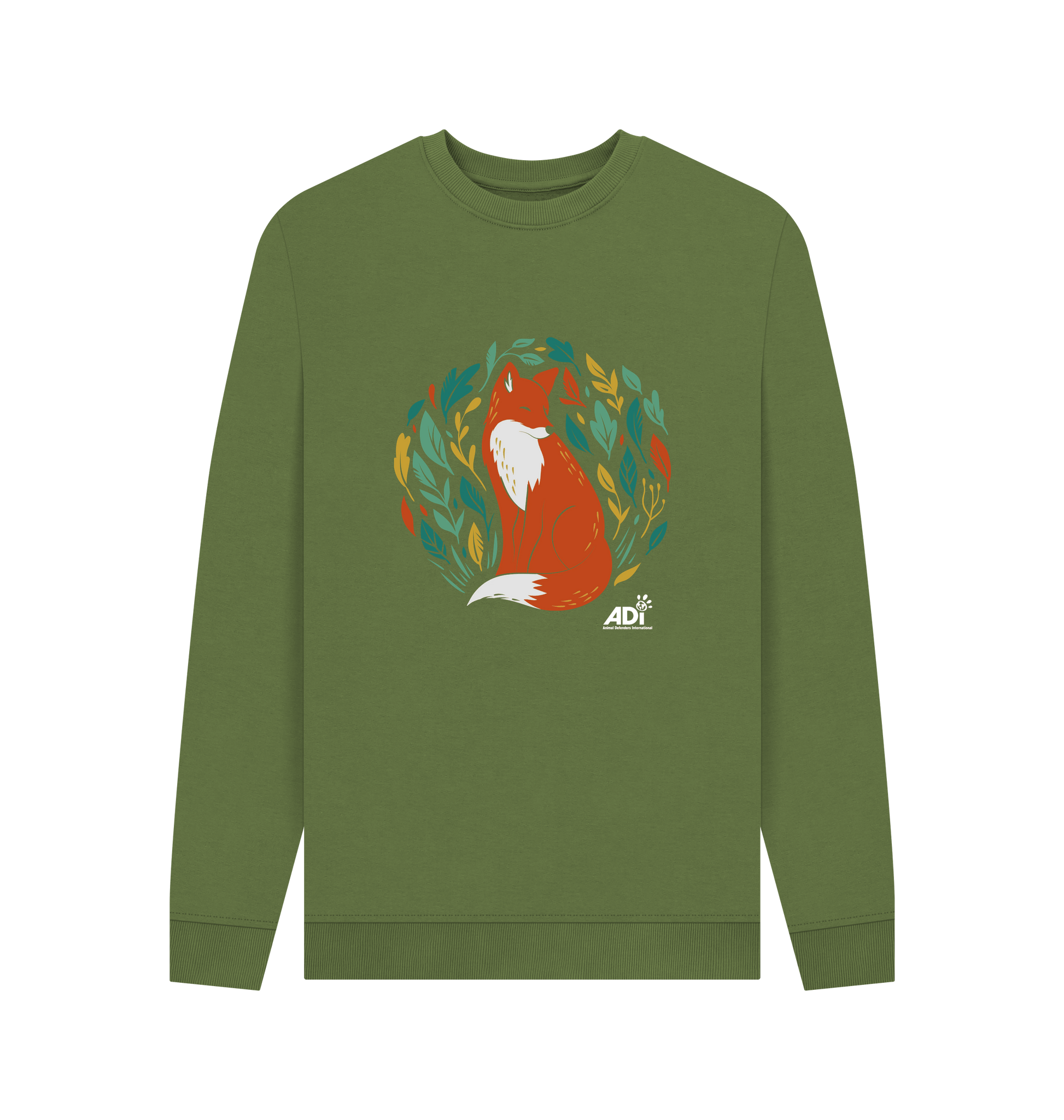 Khaki Printed Sweater Front