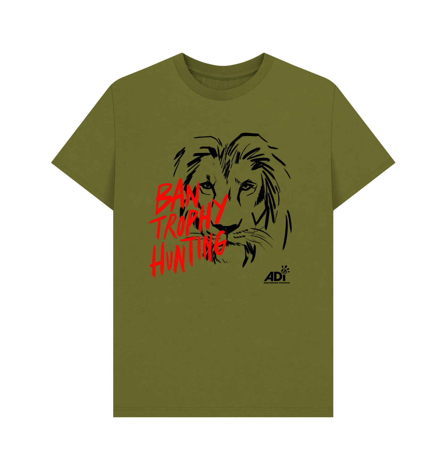 Moss Green Printed T-shirt Front