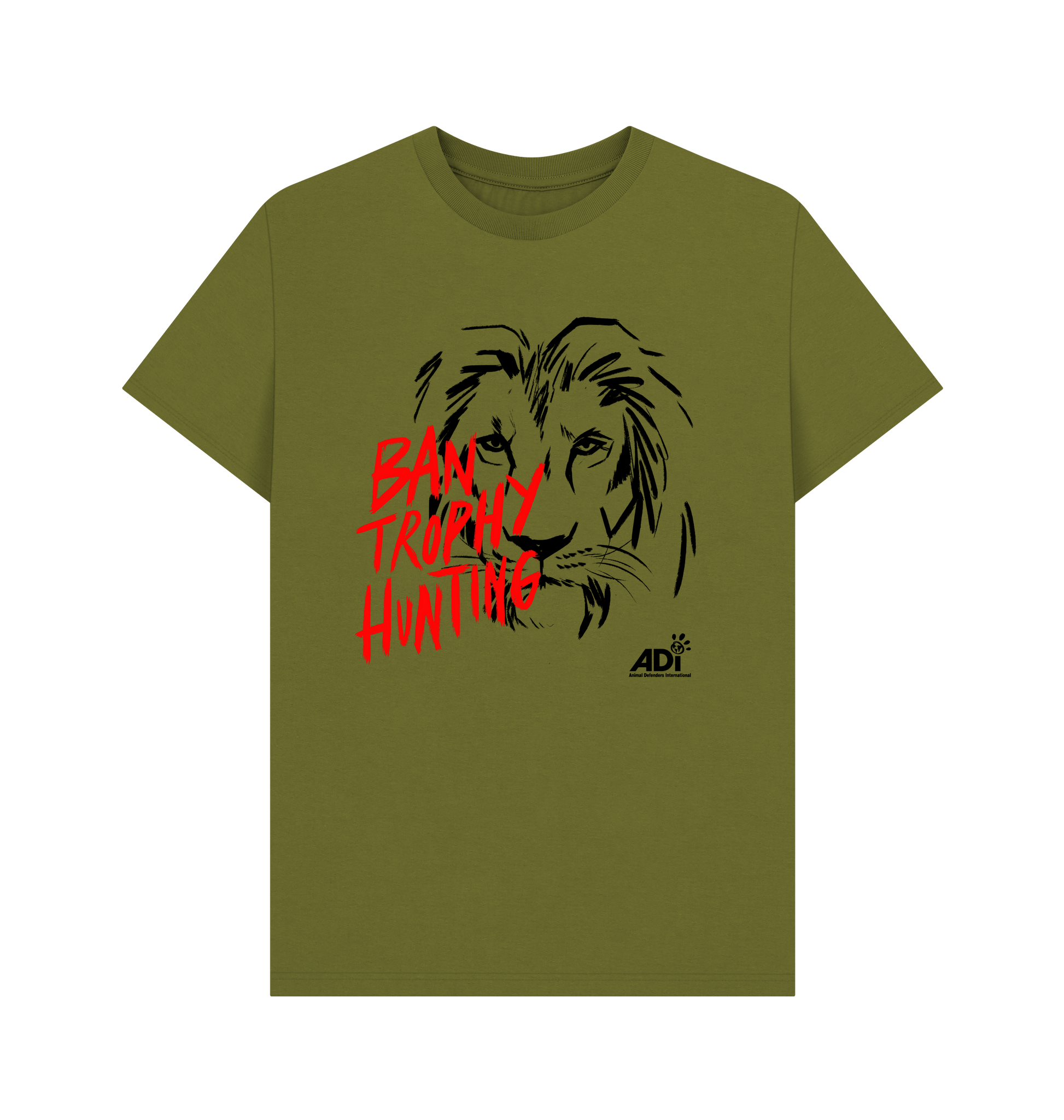 Moss Green Printed T-shirt Front