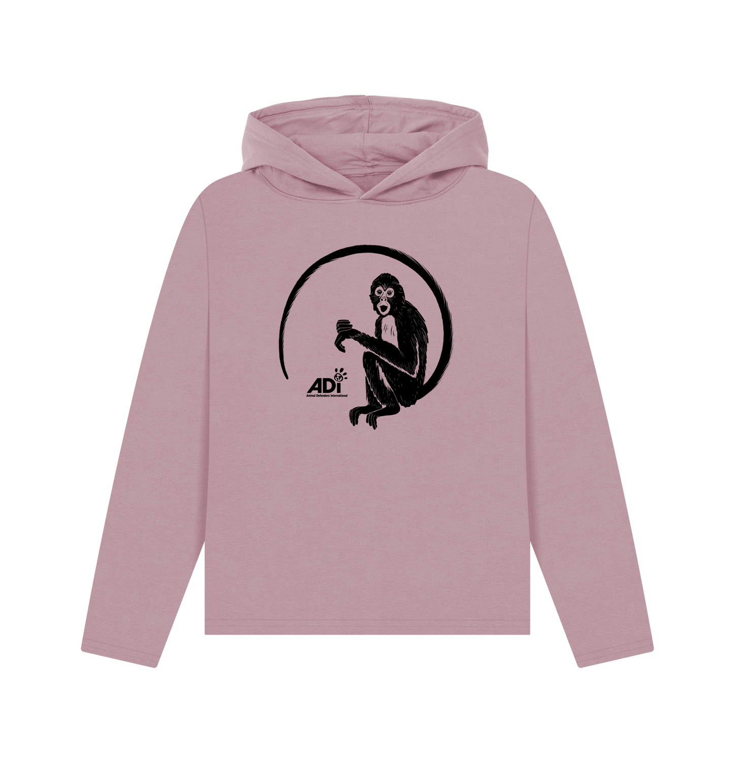Mauve Printed Hoody Front