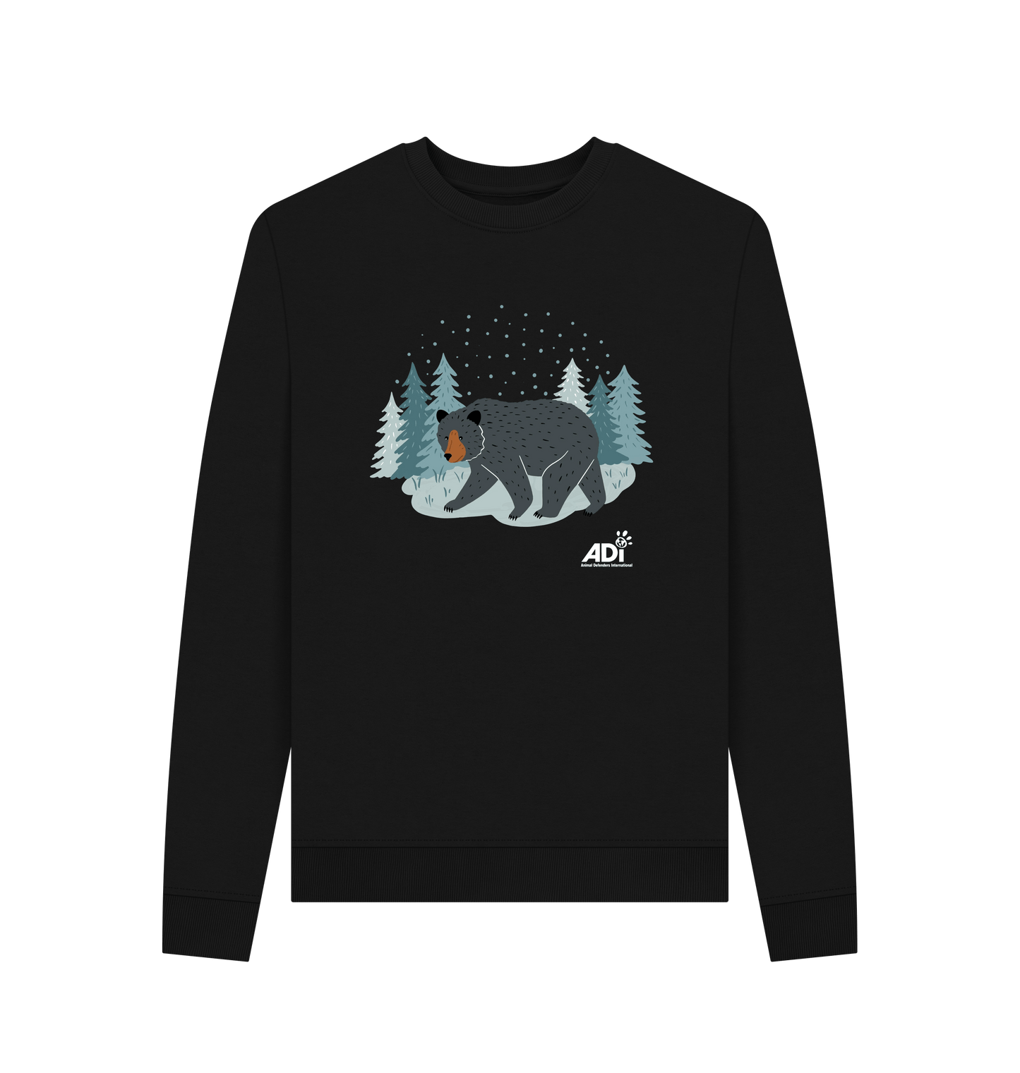 Black Printed Sweater Front