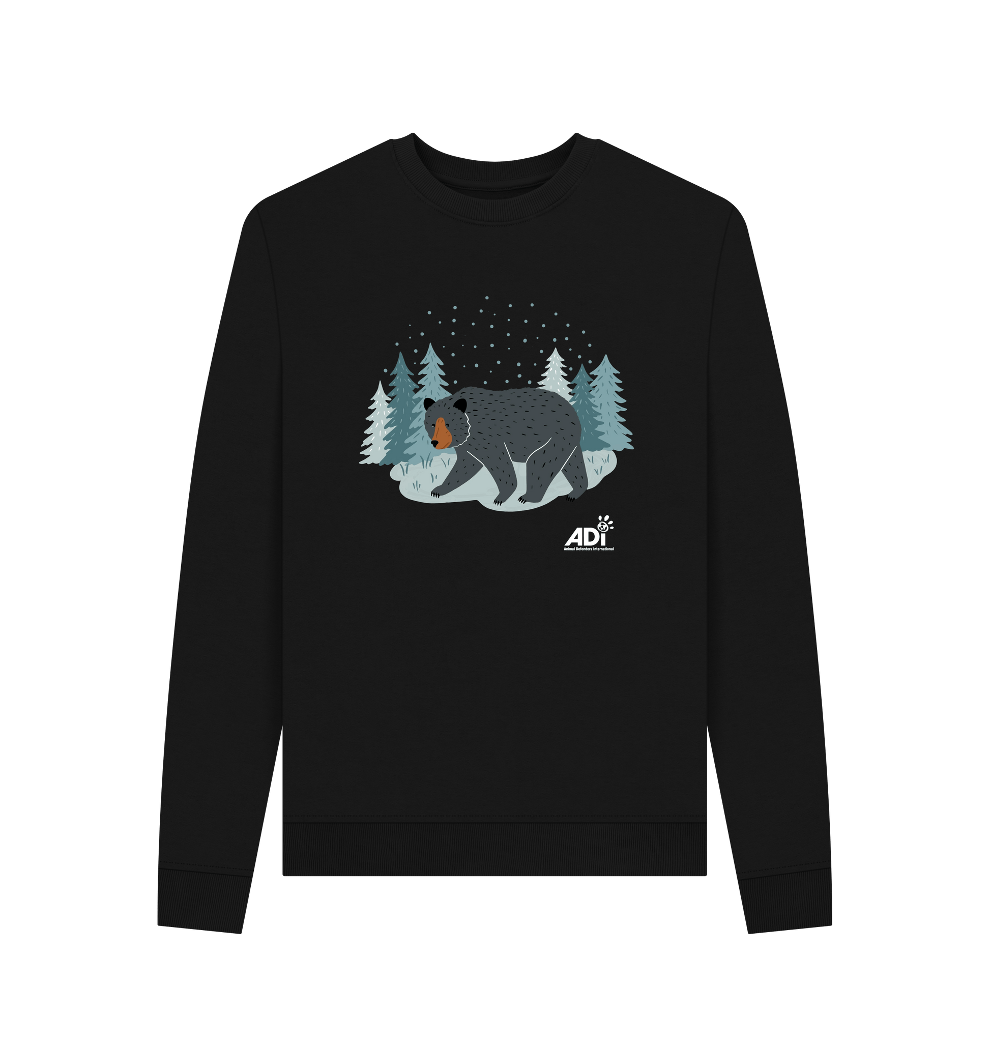 Black Printed Sweater Front