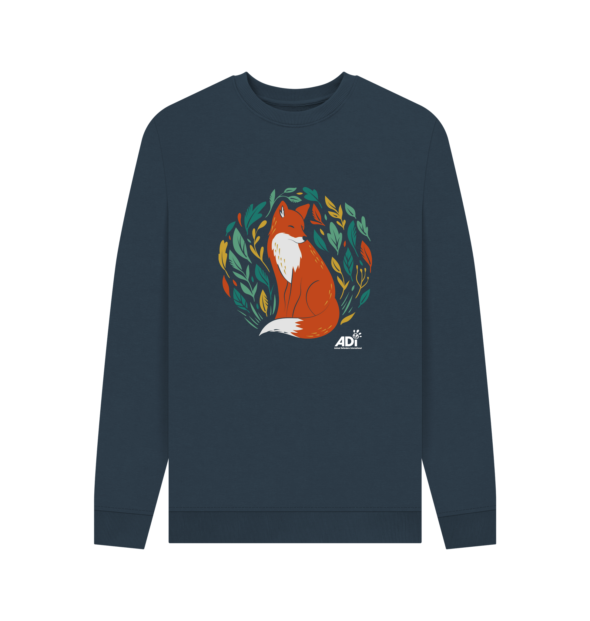 Navy Blue Printed Sweater Front