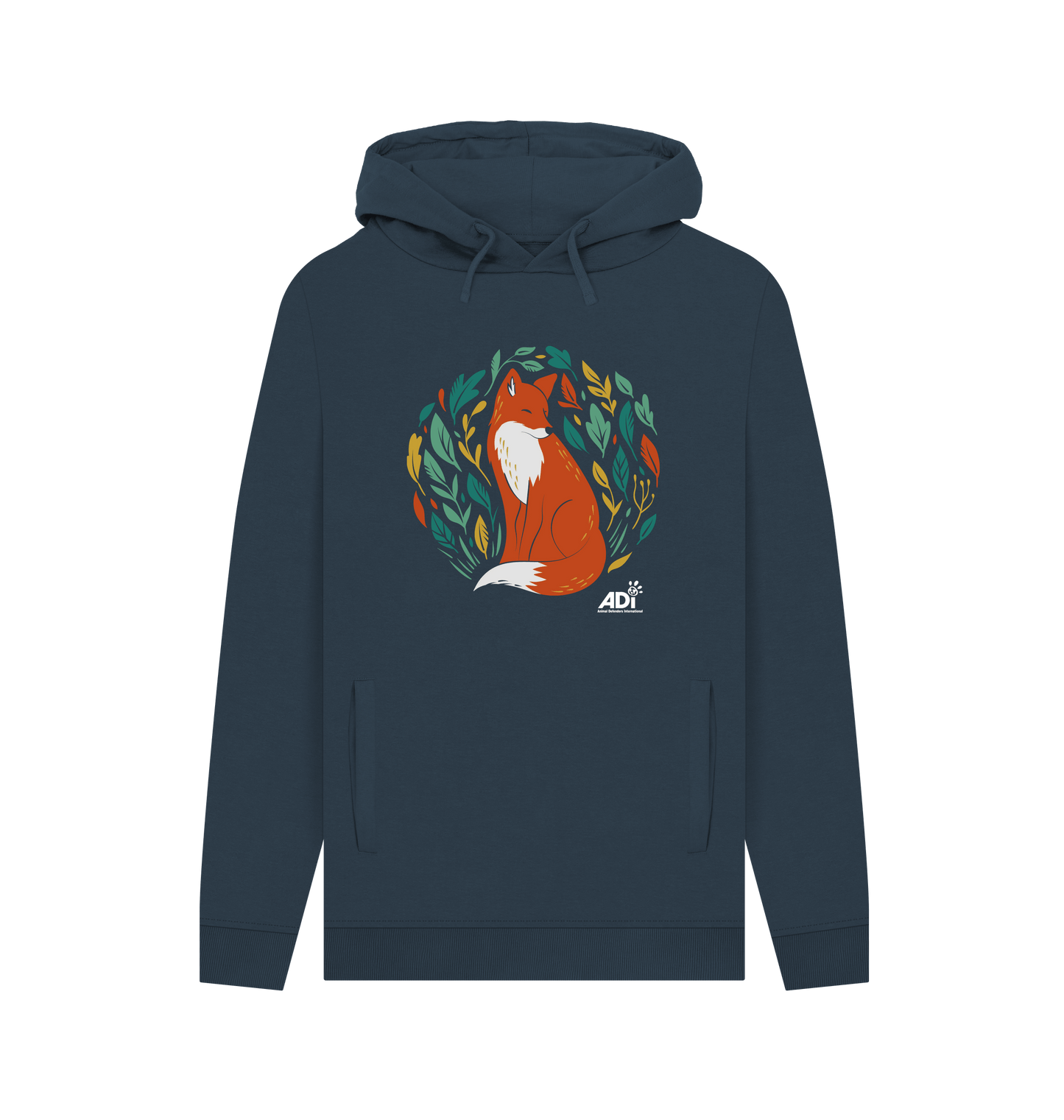 Navy Printed Hoody Front