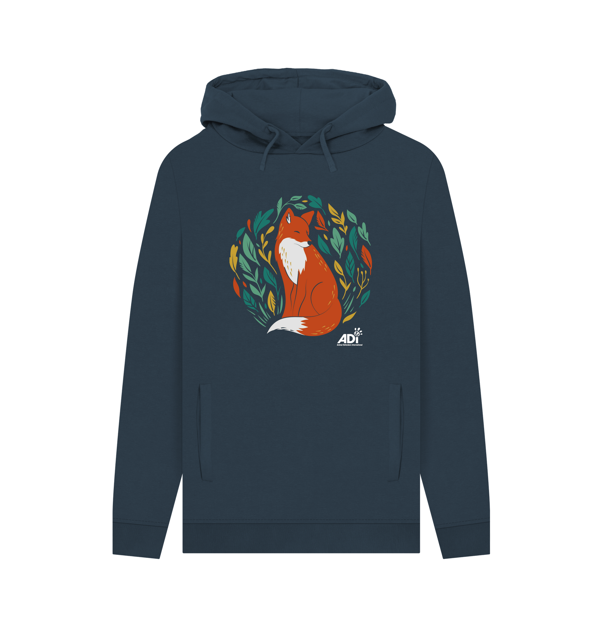 Navy Printed Hoody Front
