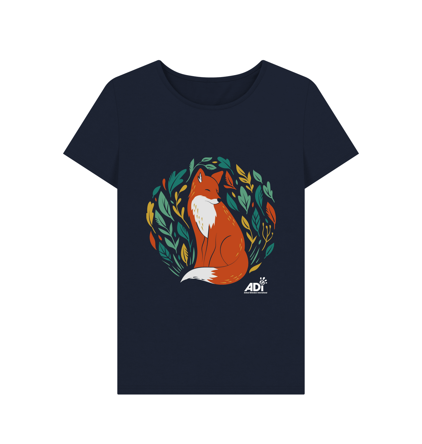 Navy Blue Printed T-shirt Front