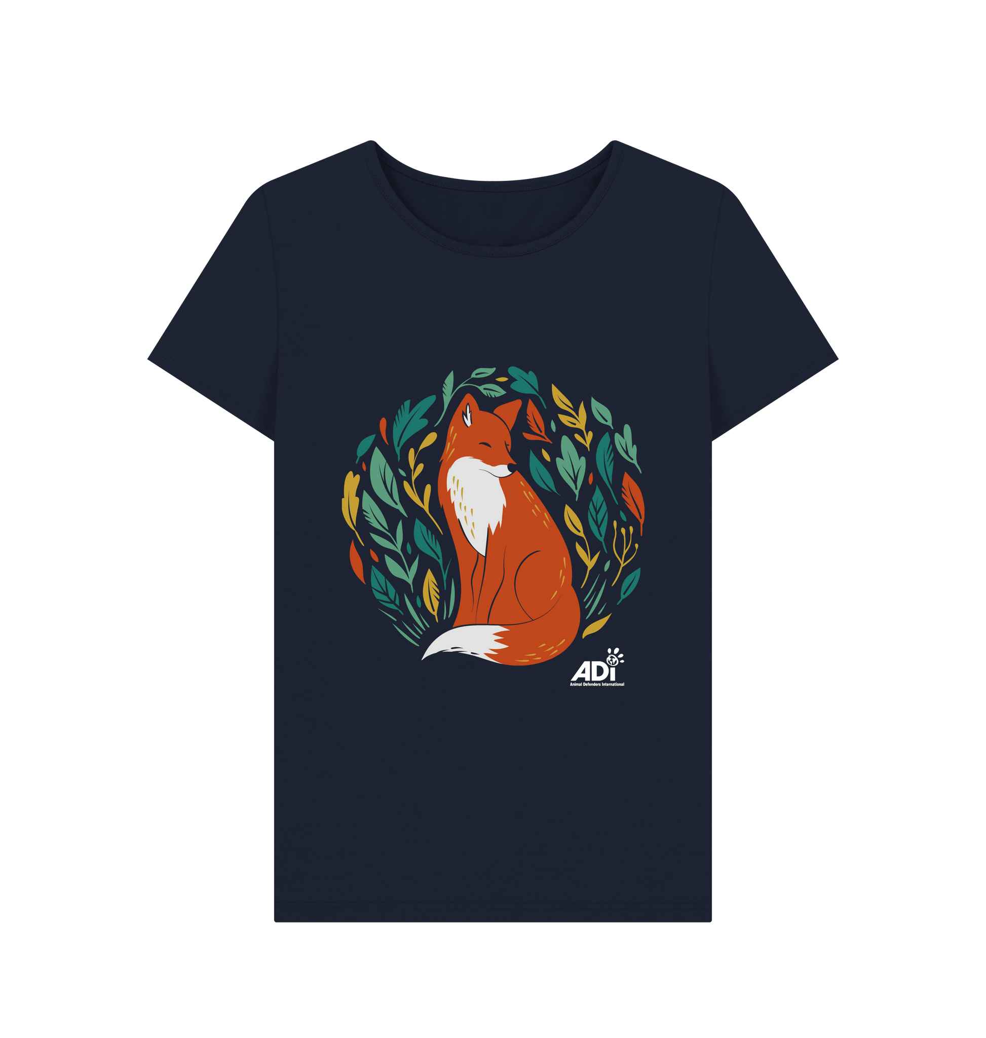 Navy Blue Printed T-shirt Front