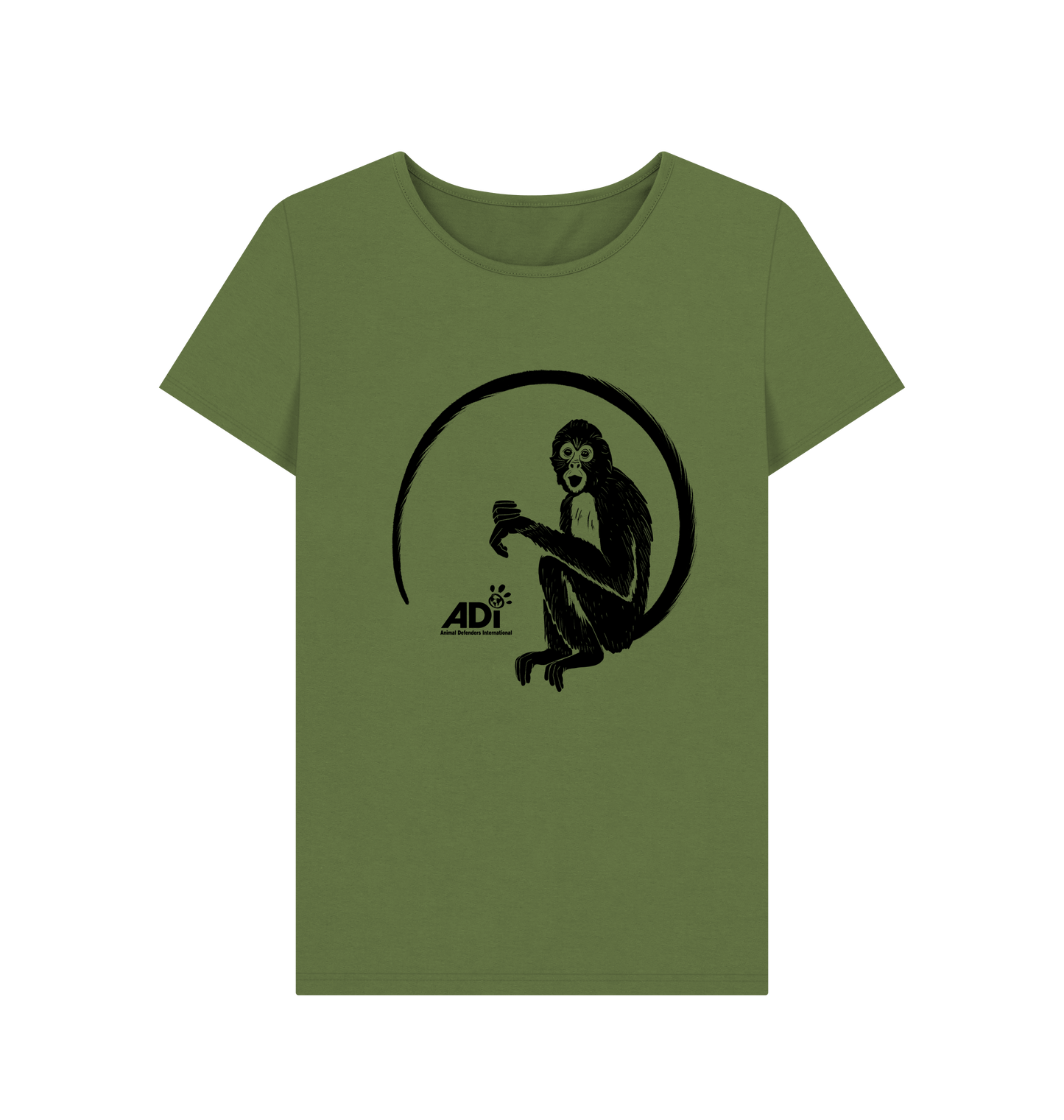 Khaki Printed T-shirt Front