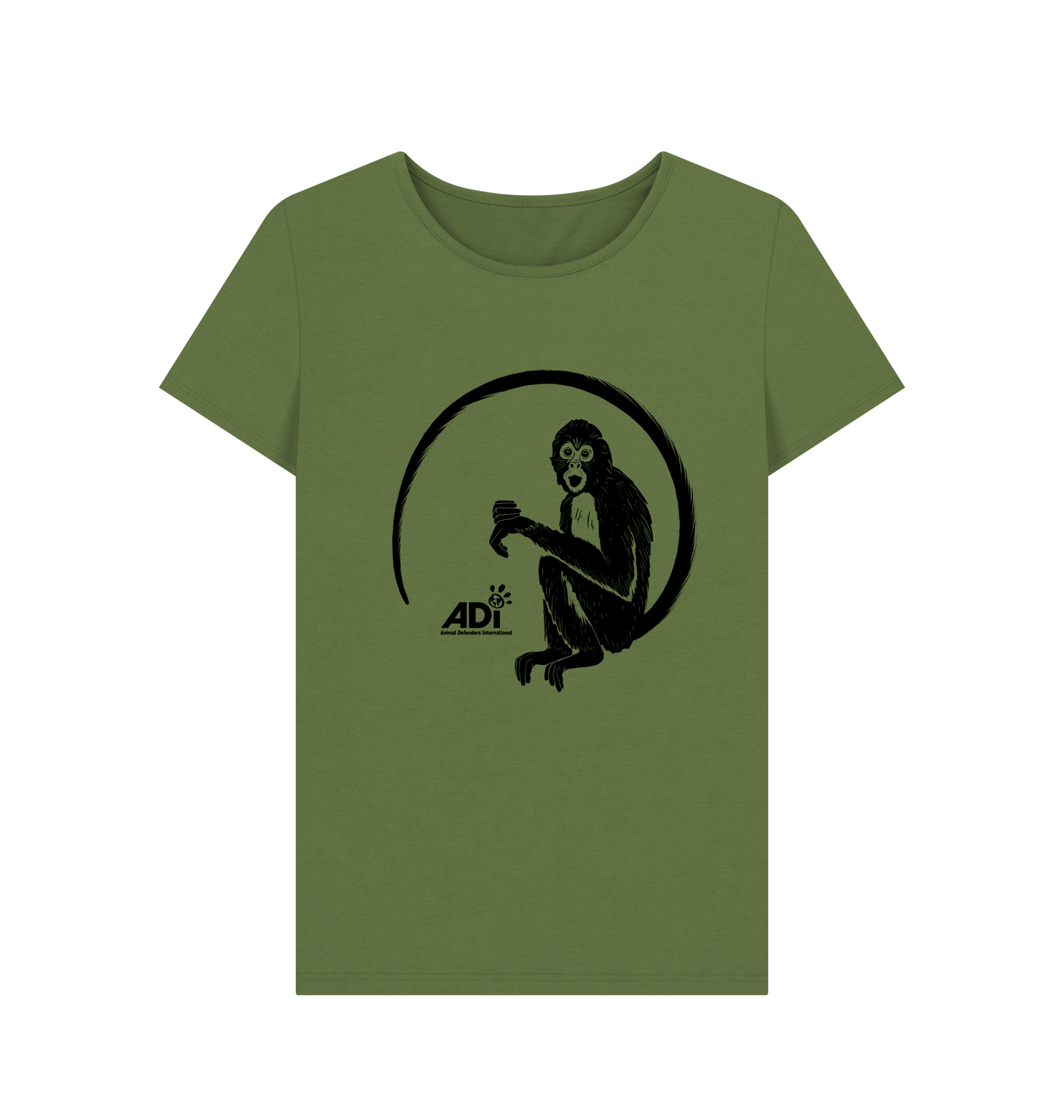 Khaki Printed T-shirt Front