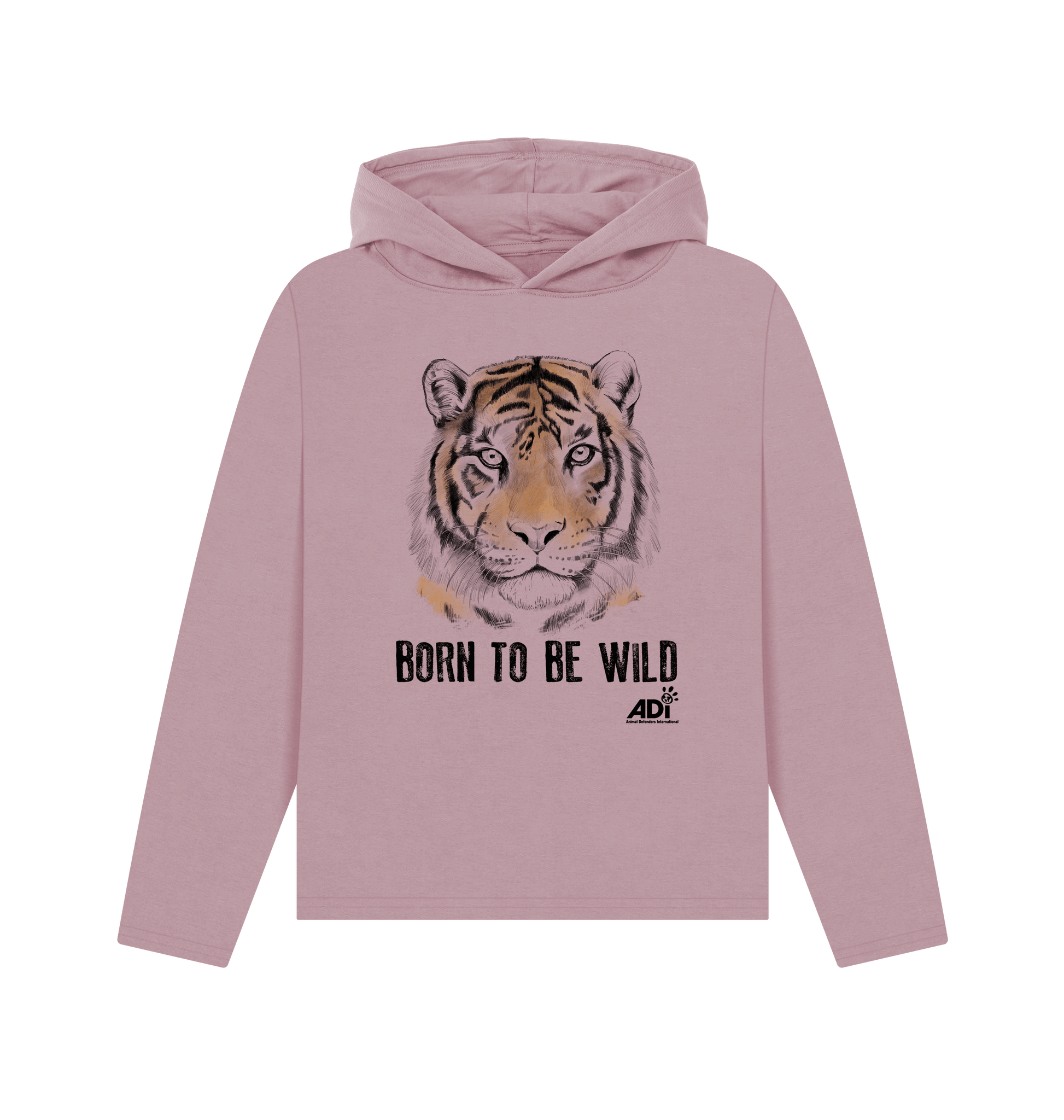 Mauve Printed Hoody Front
