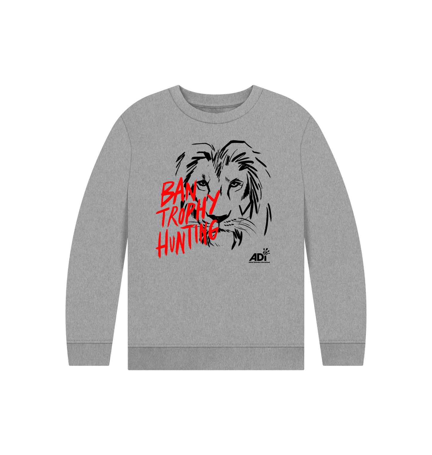 Athletic Grey Printed Kids Jumper Front