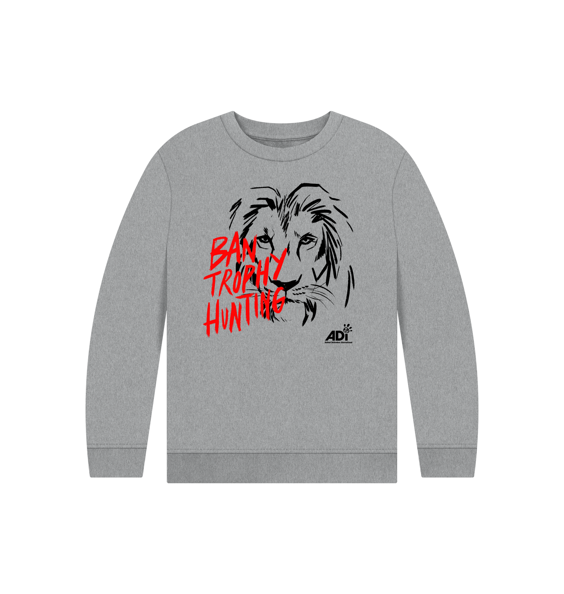 Athletic Grey Printed Kids Jumper Front