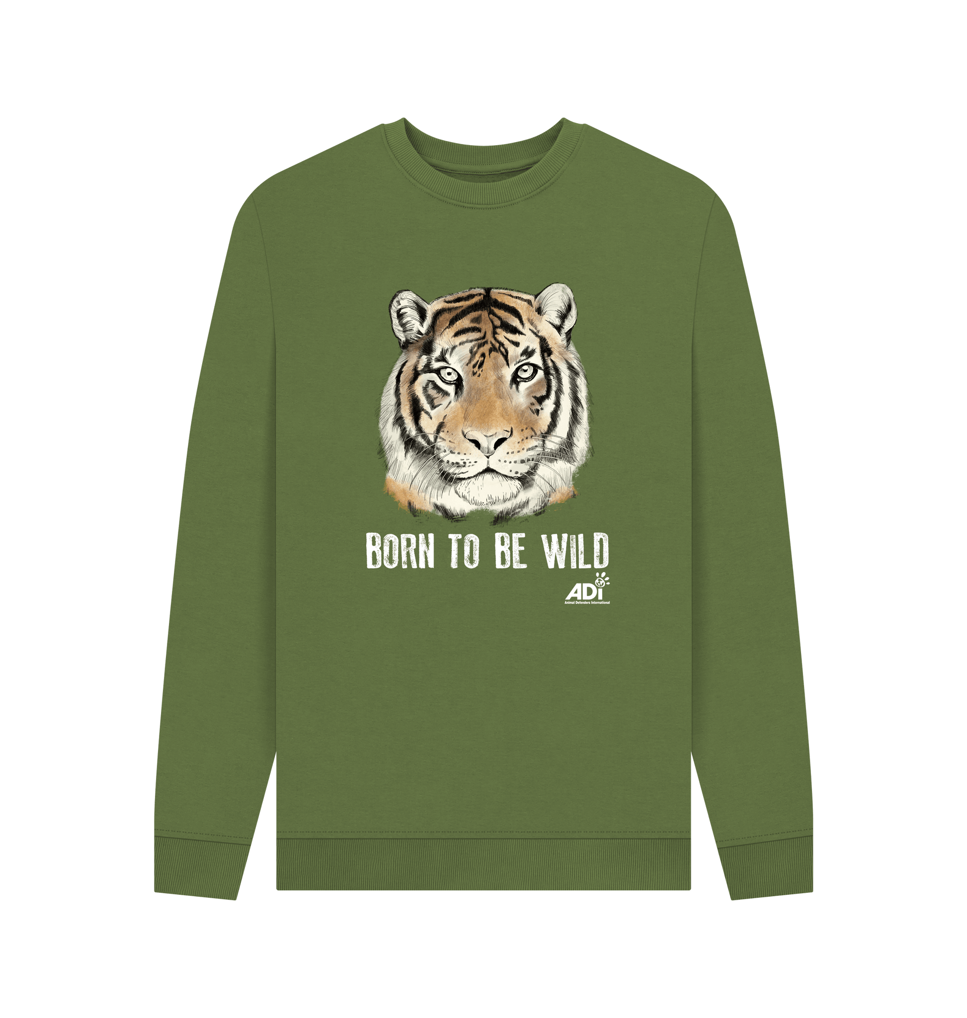 Khaki Printed Sweater Front