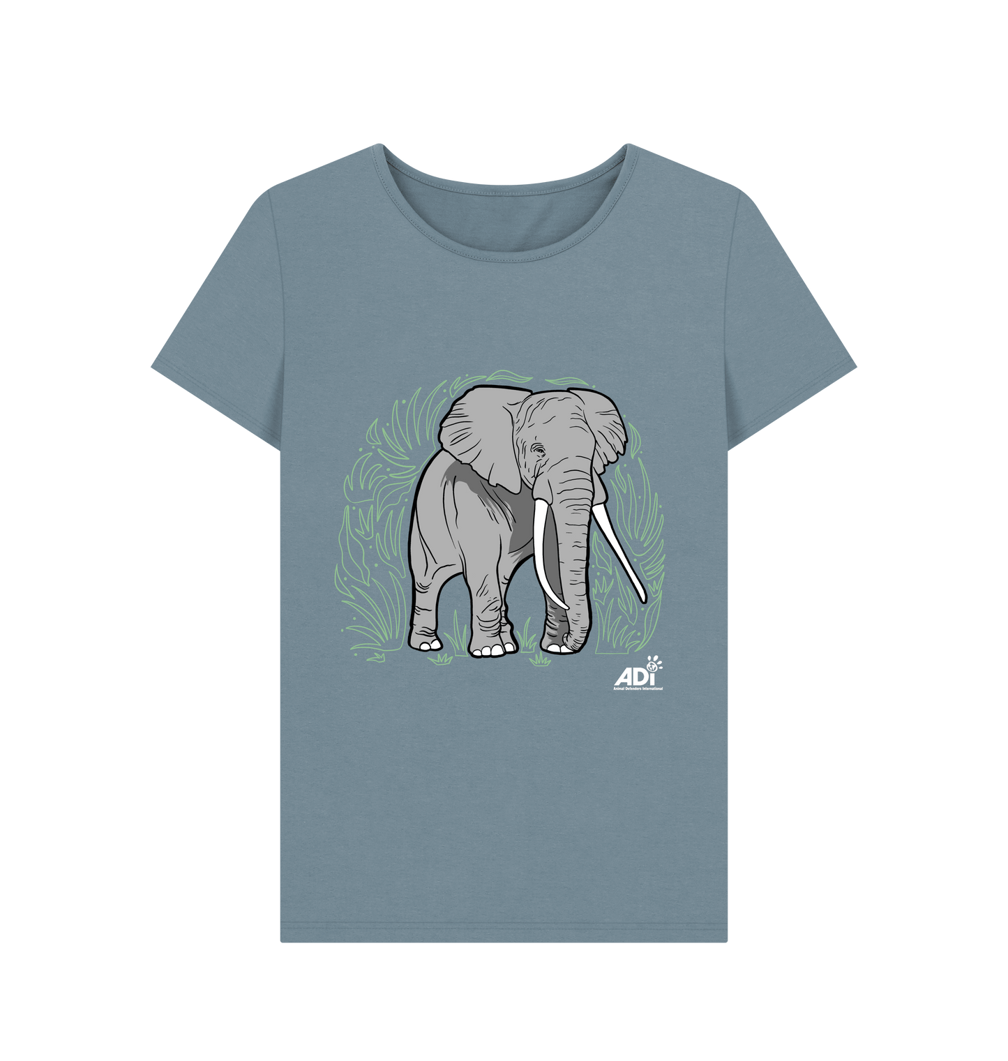 Stone Blue Printed T-shirt Front