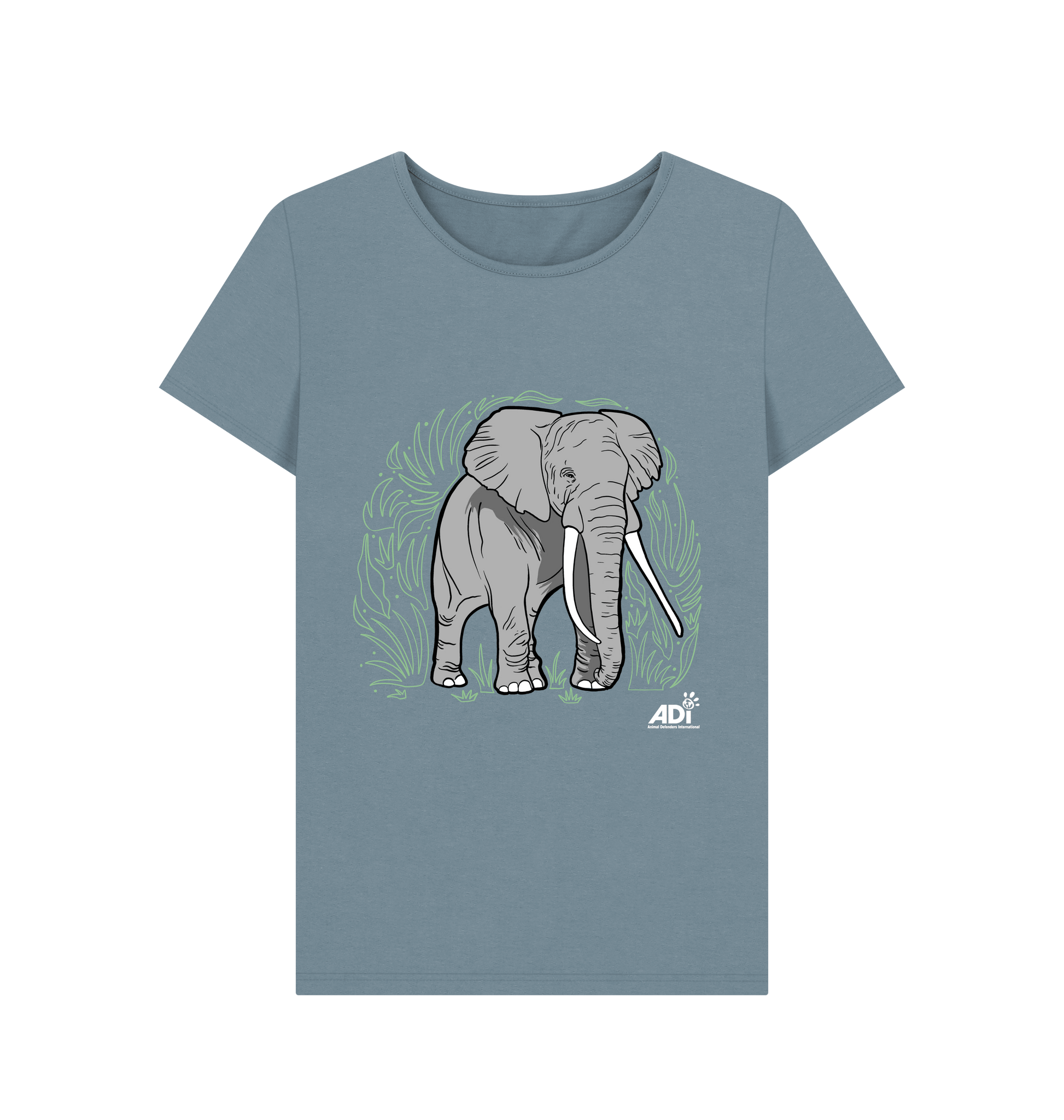Stone Blue Printed T-shirt Front
