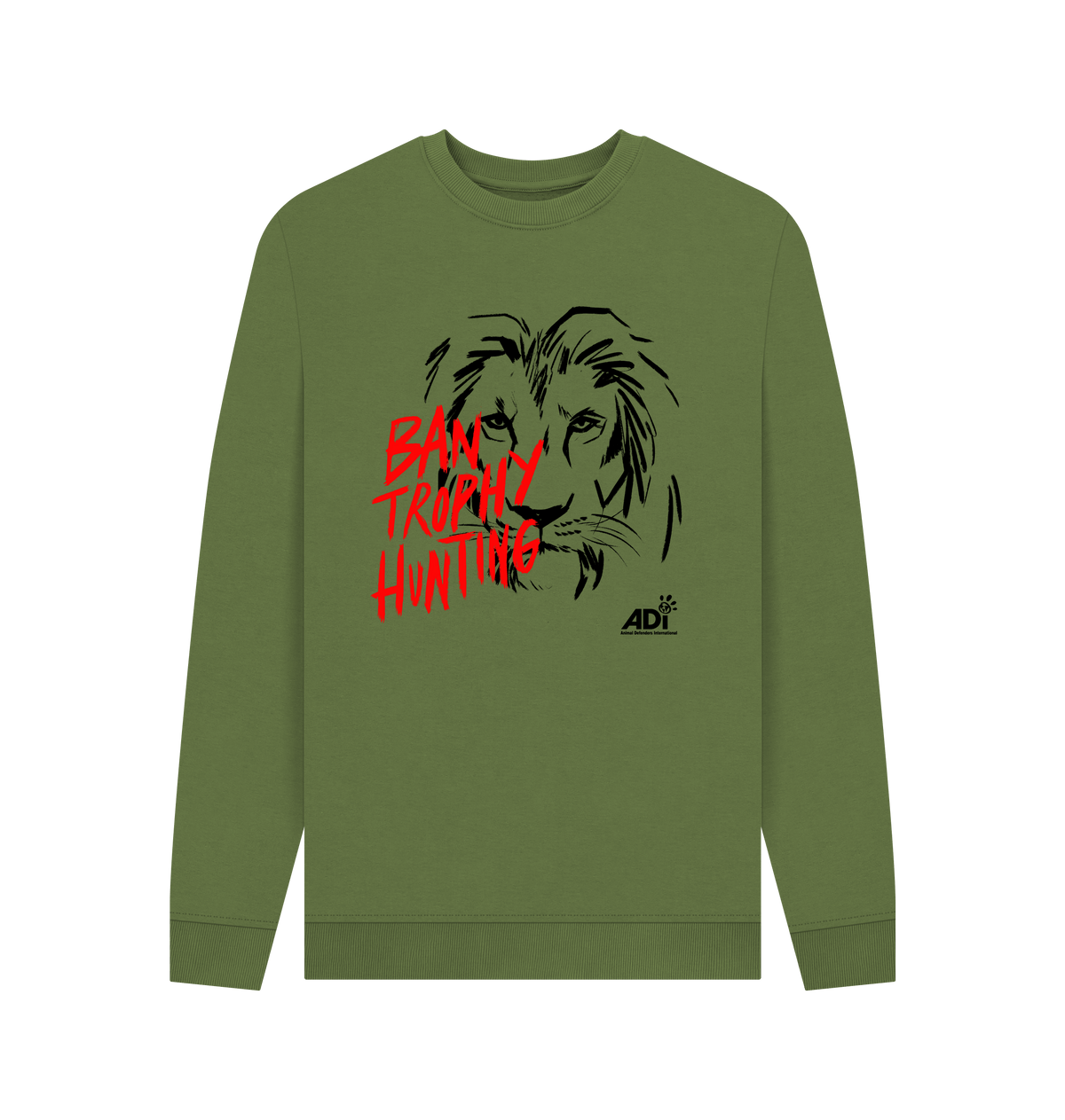 Khaki Printed Sweater Front