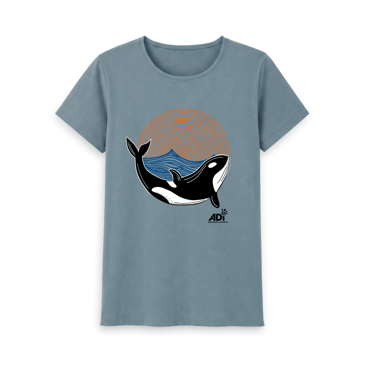 Stone Blue Printed T-shirt Front