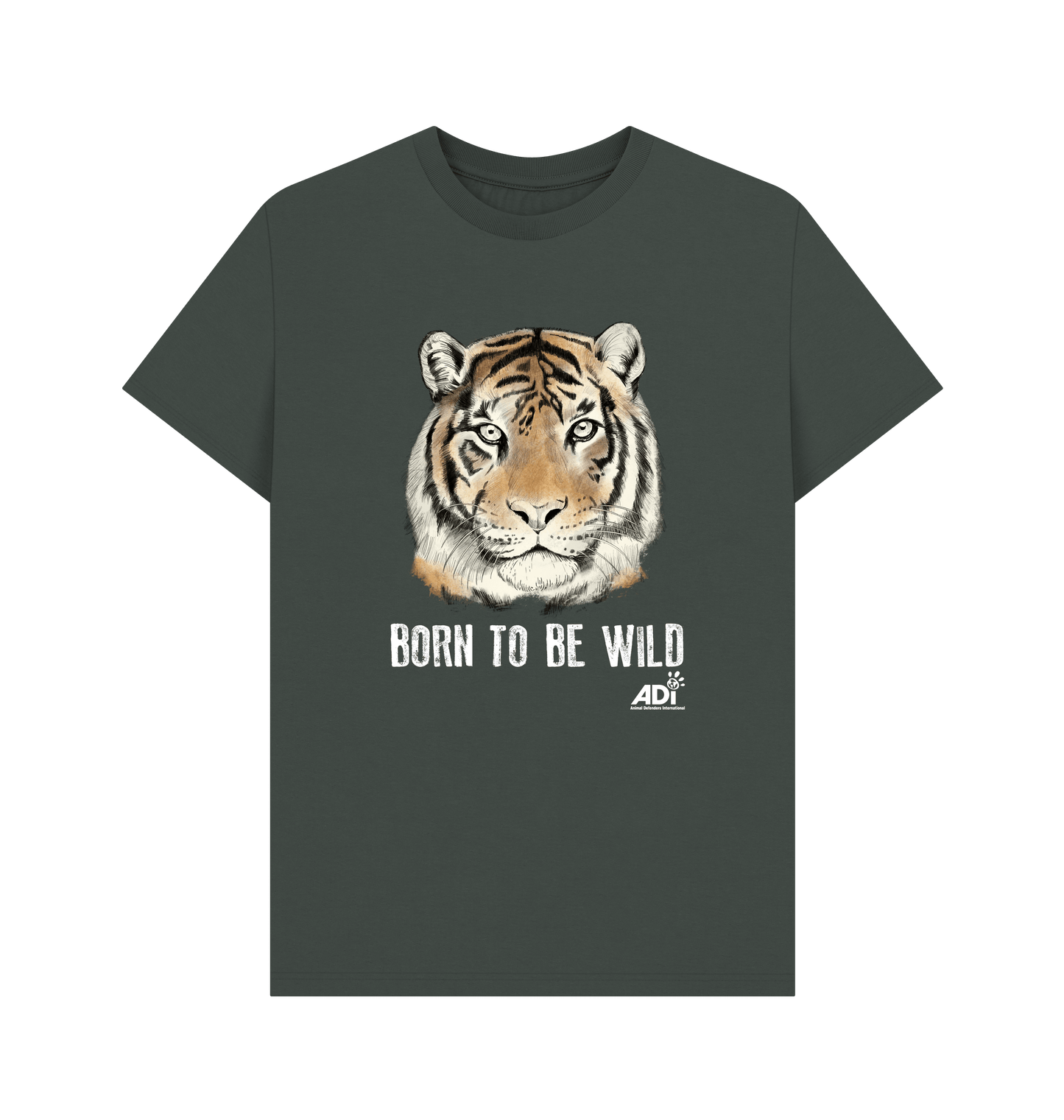 Dark Grey Printed T-shirt Front