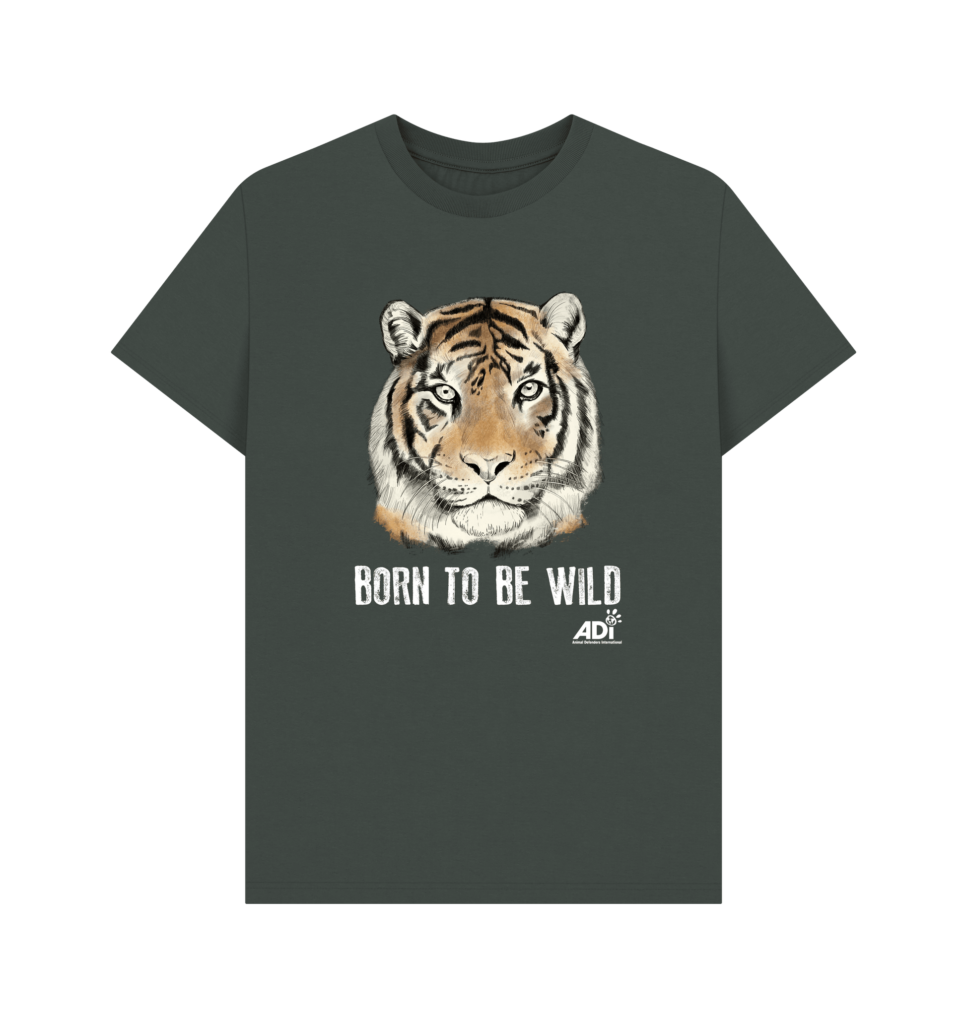 Dark Grey Printed T-shirt Front