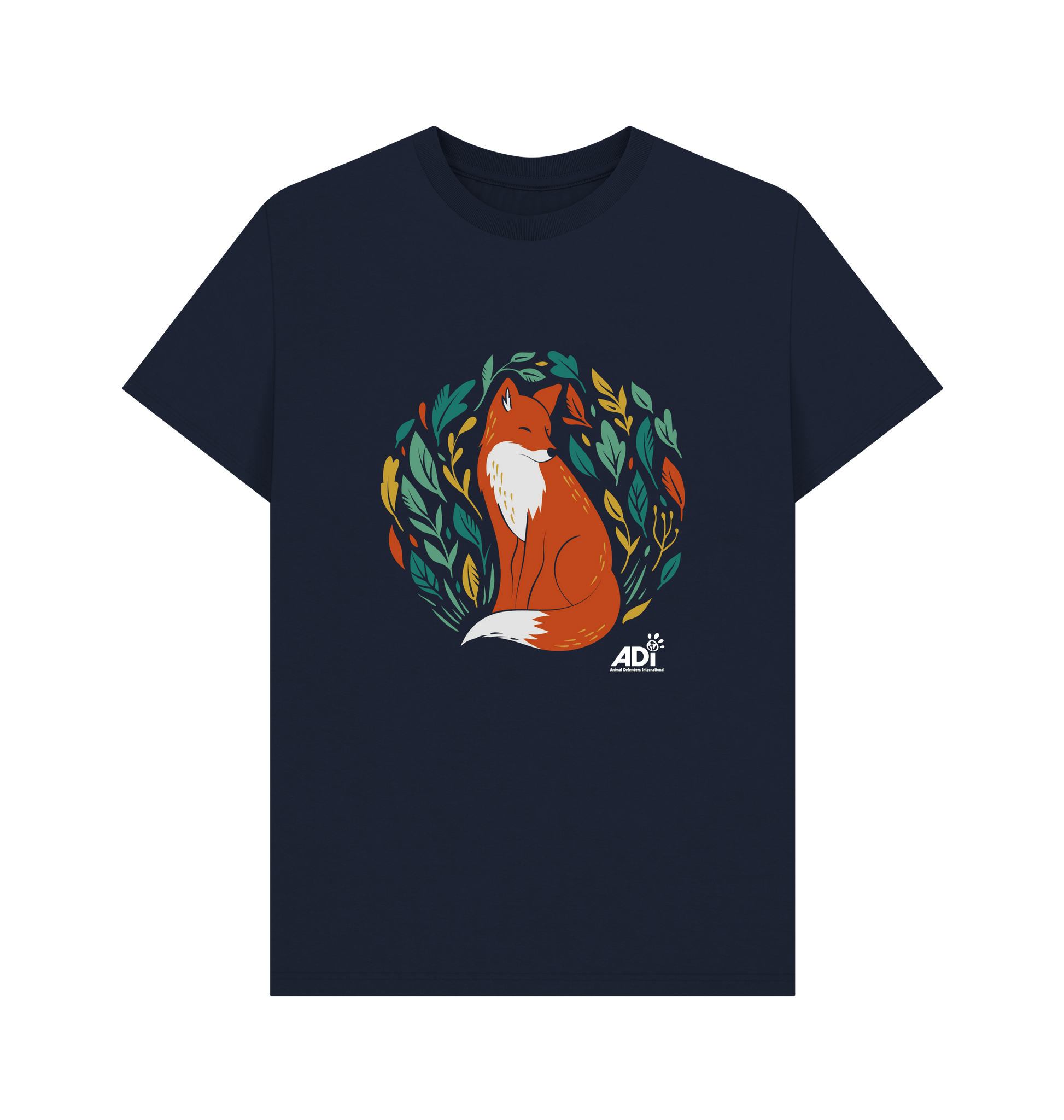 Navy Blue Printed T-shirt Front