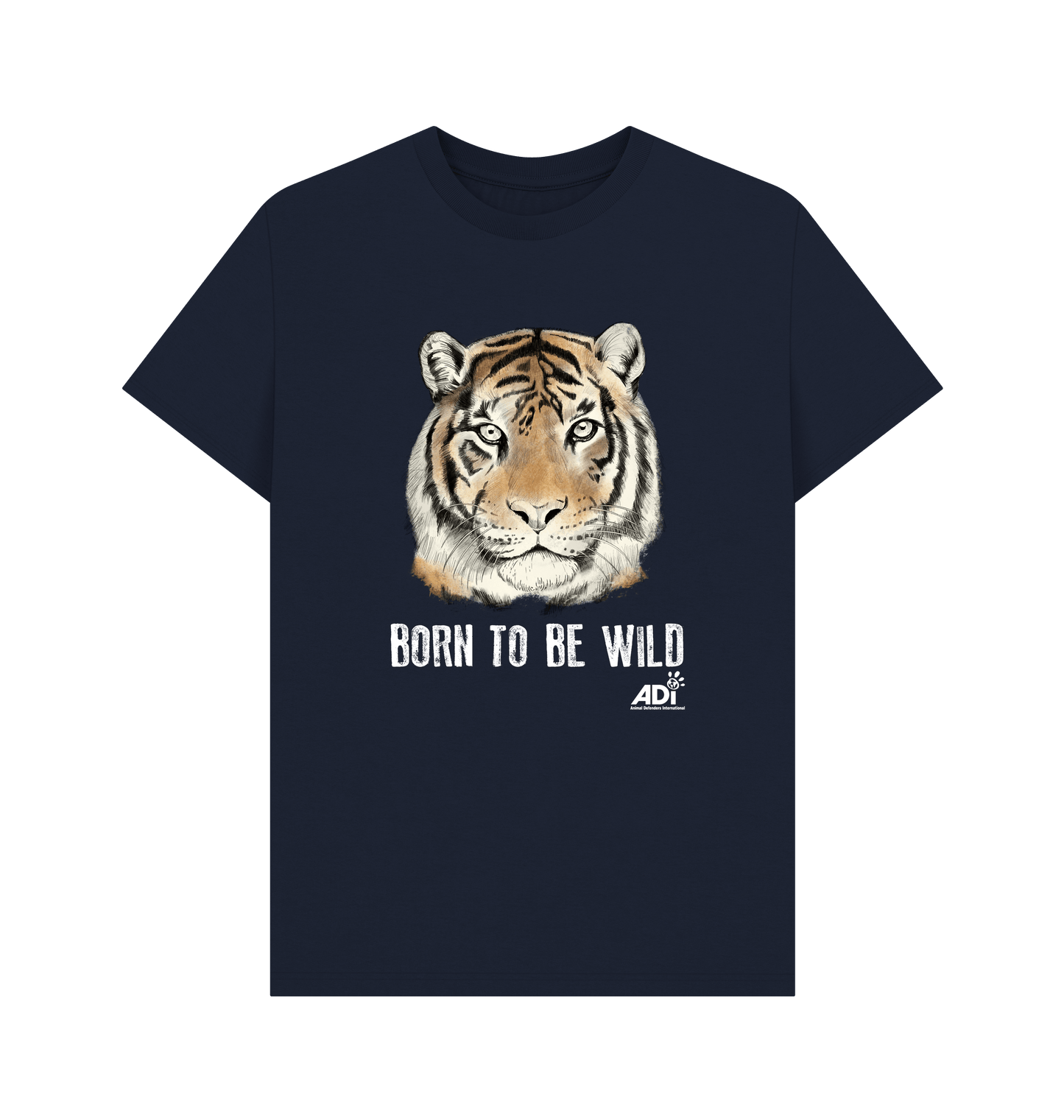 Navy Blue Printed T-shirt Front
