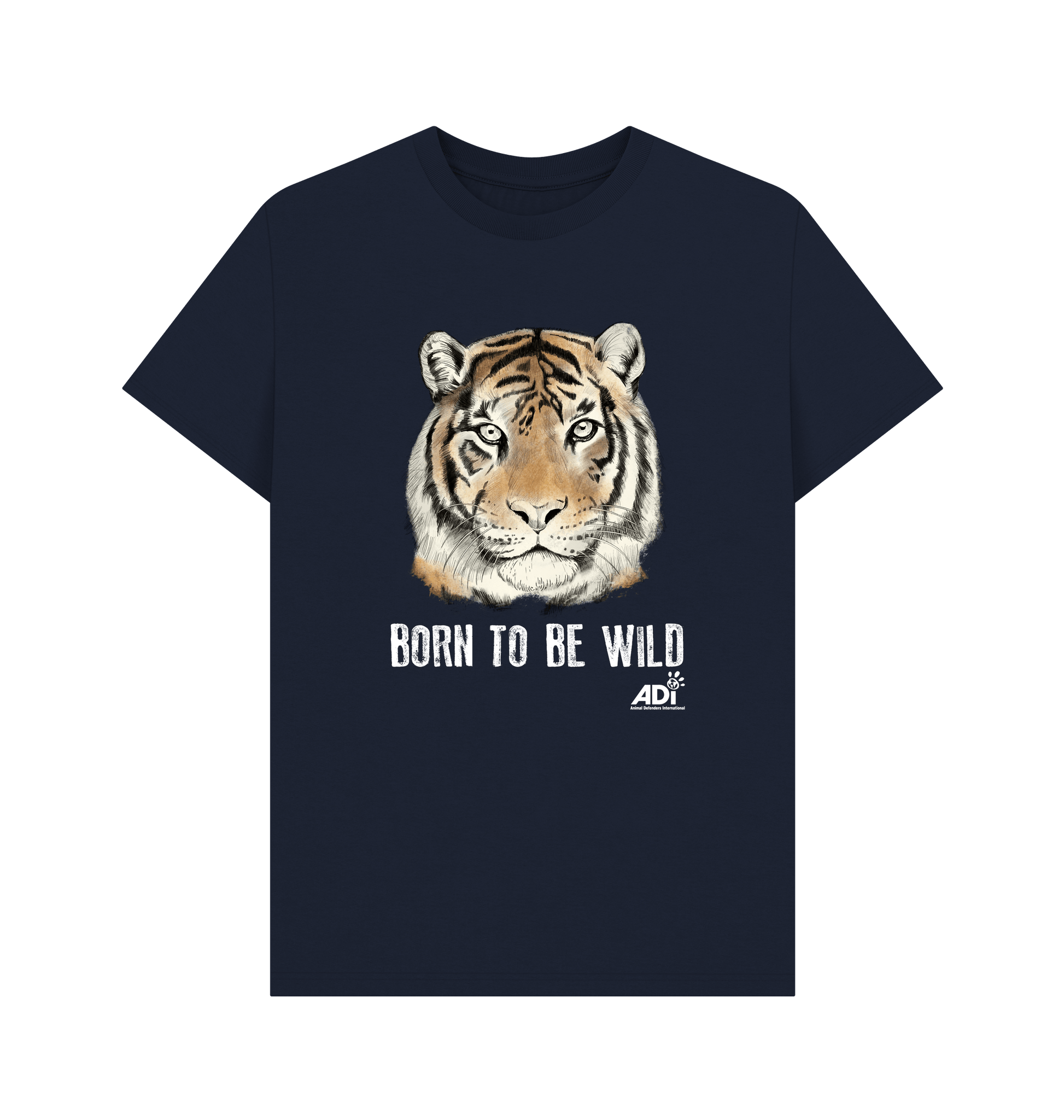 Navy Blue Printed T-shirt Front