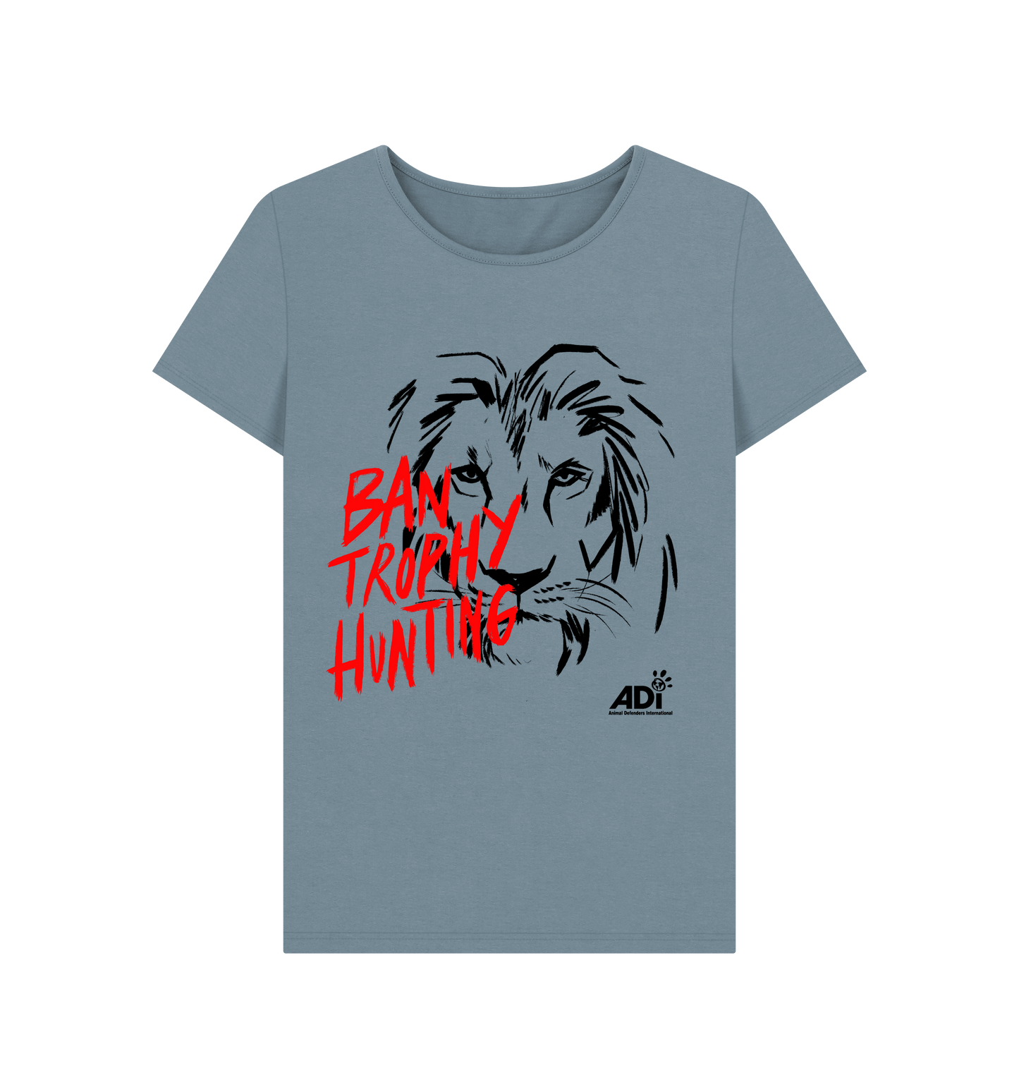 Stone Blue Printed T-shirt Front