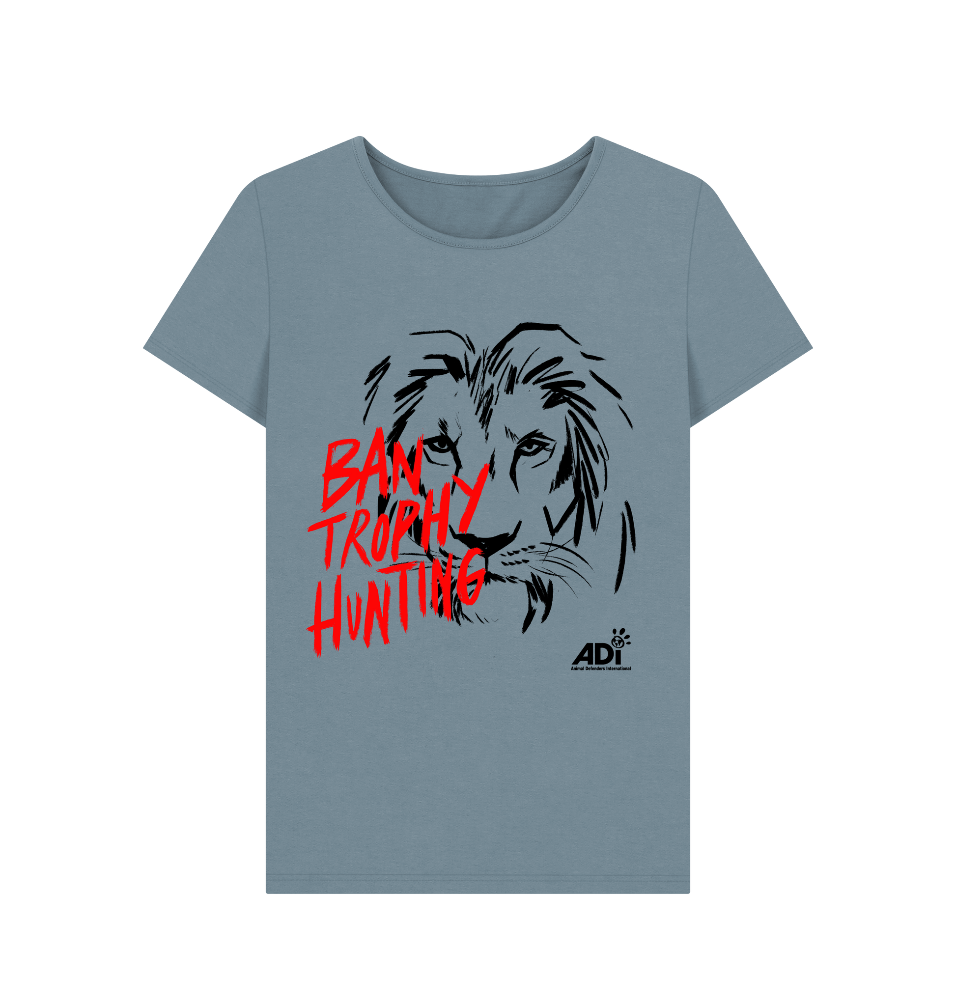 Stone Blue Printed T-shirt Front