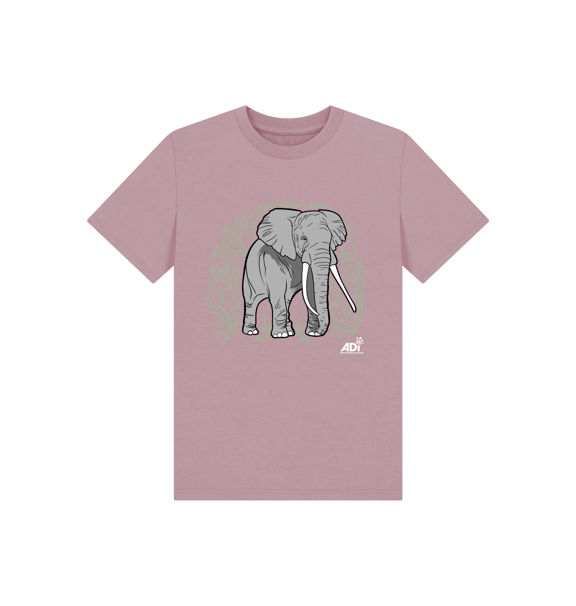 Mauve Printed Kids T-Shirt Front