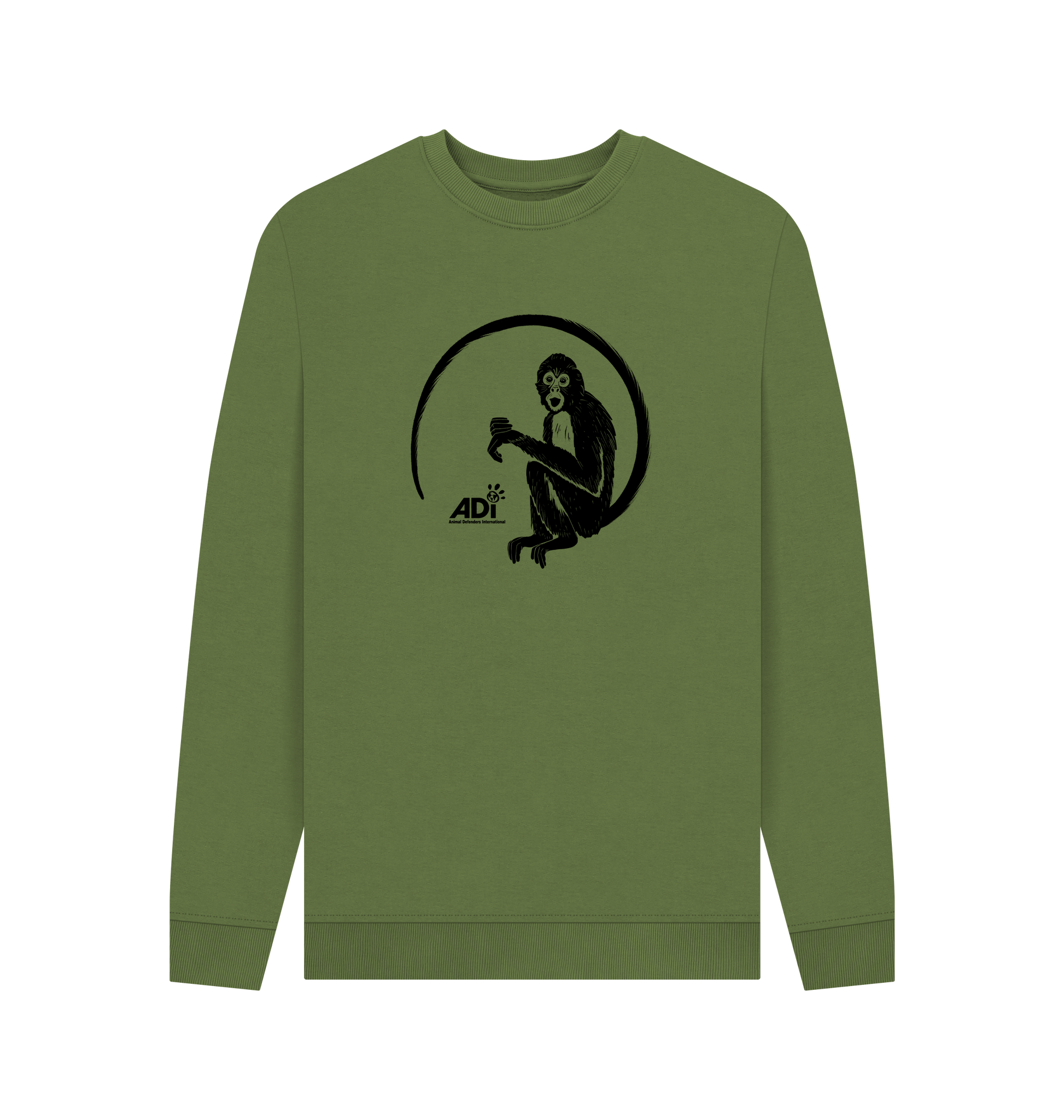 Khaki Printed Sweater Front