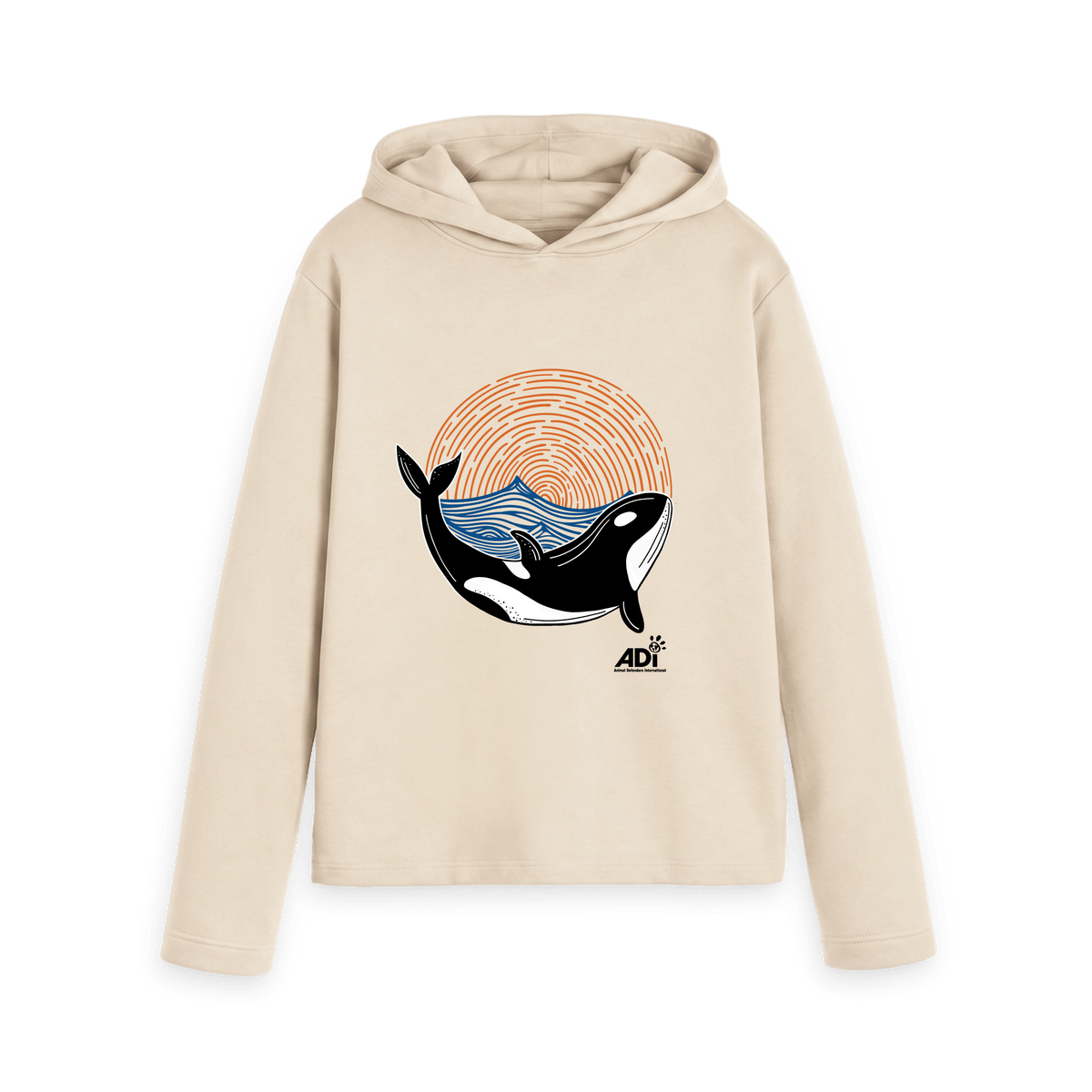 Oat Printed Hoody Front