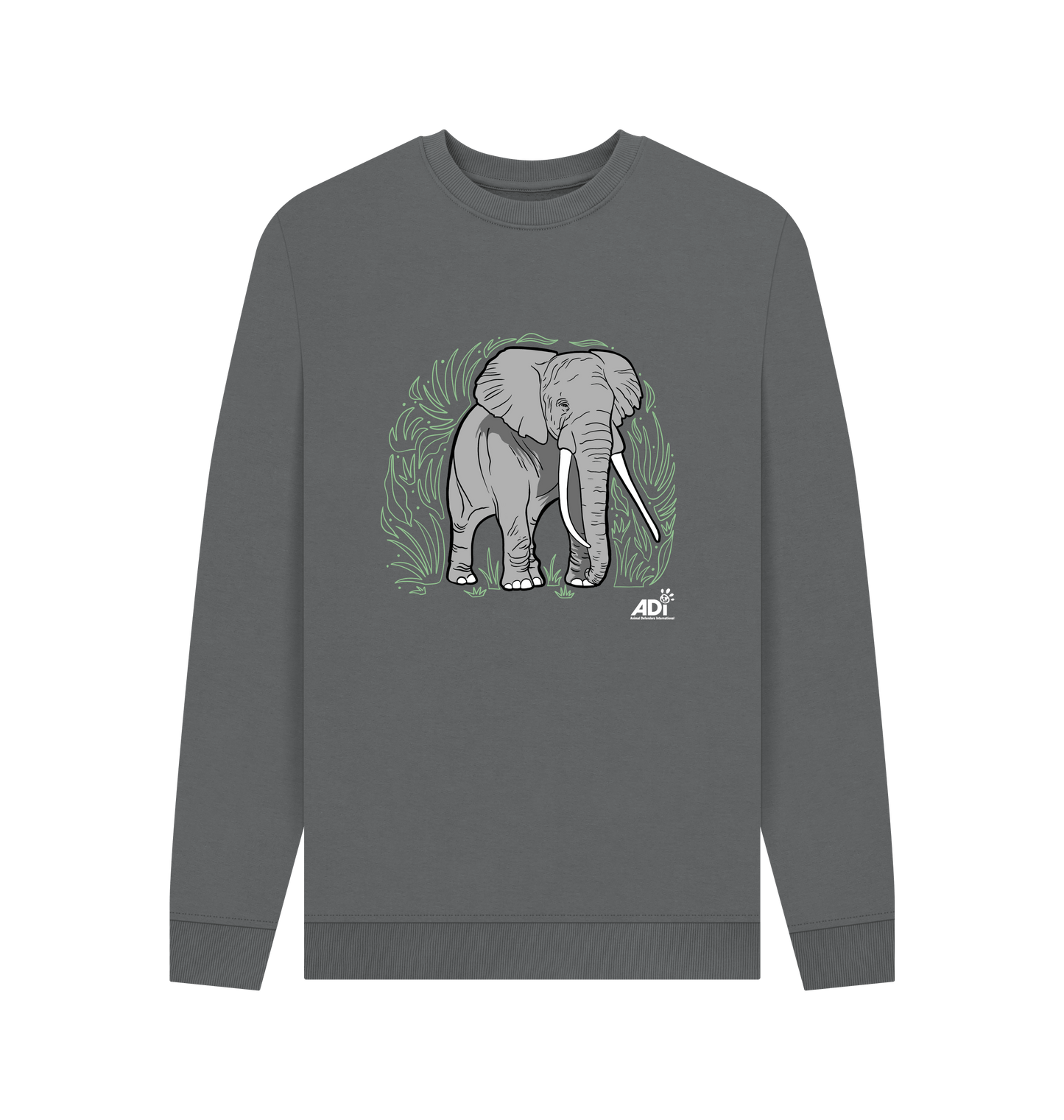 Slate Grey Printed Sweater Front