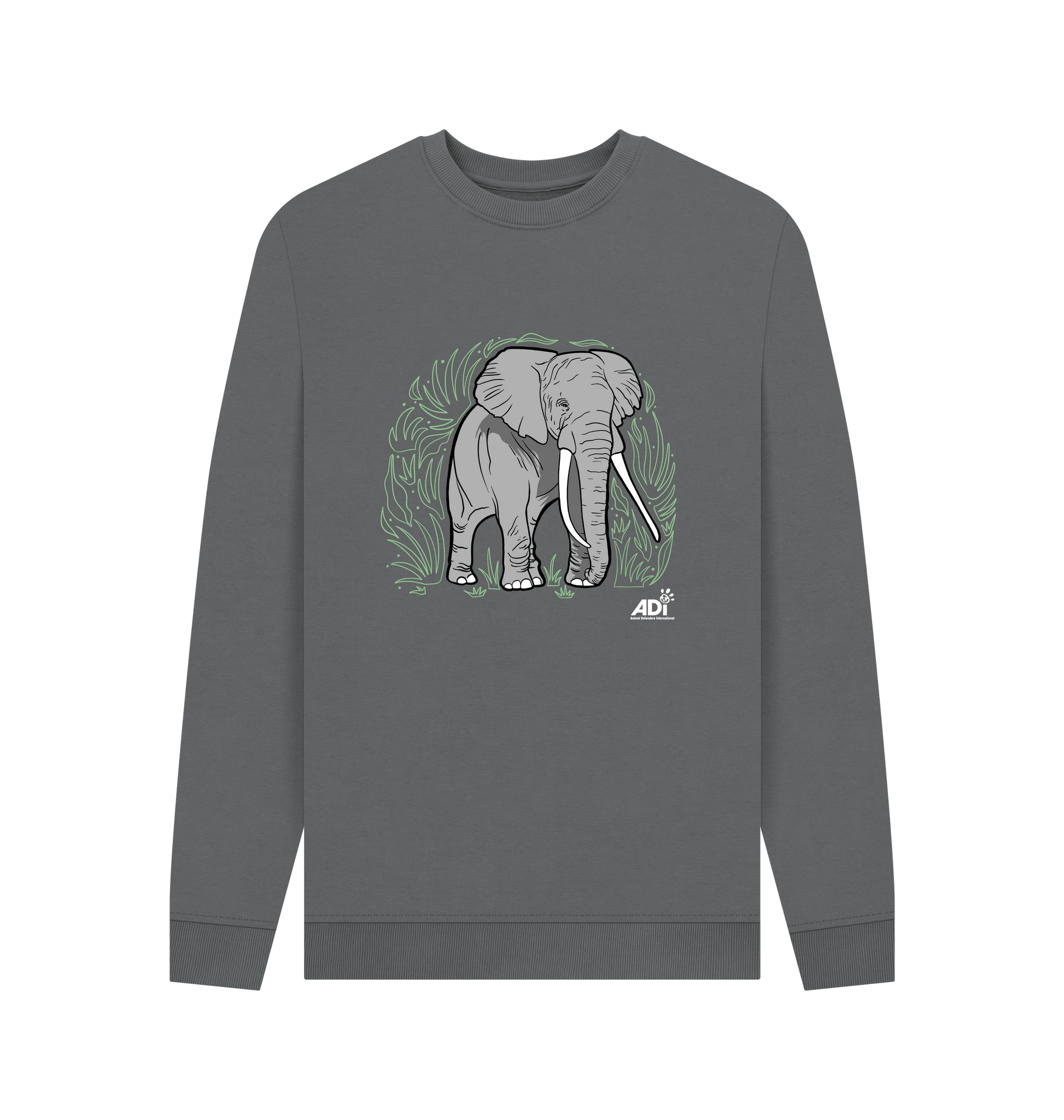 Slate Grey Printed Sweater Front