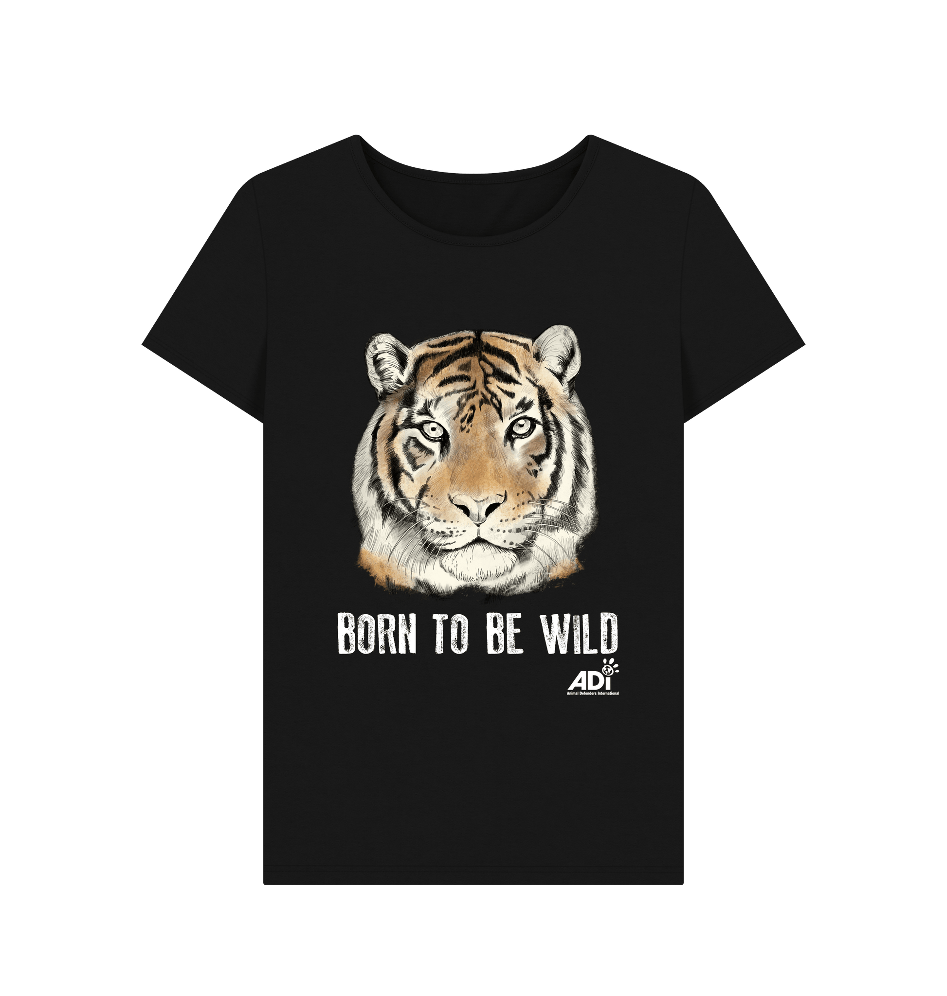 Black Printed T-shirt Front
