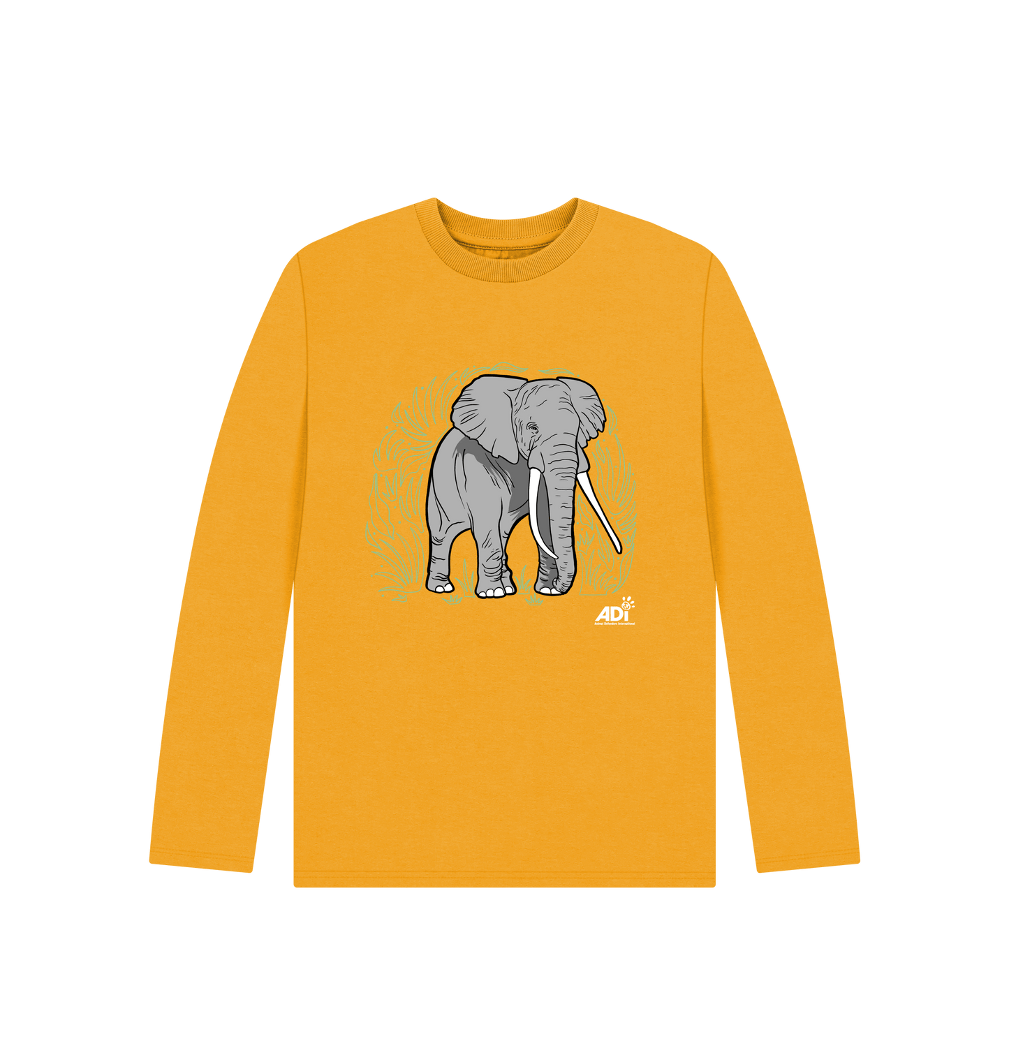 Mustard Printed Kids T-Shirt Front