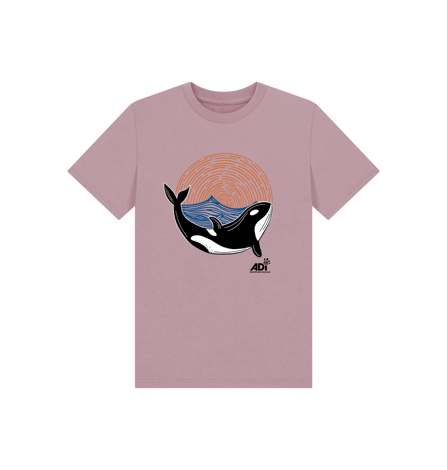 Mauve Printed Kids T-Shirt Front